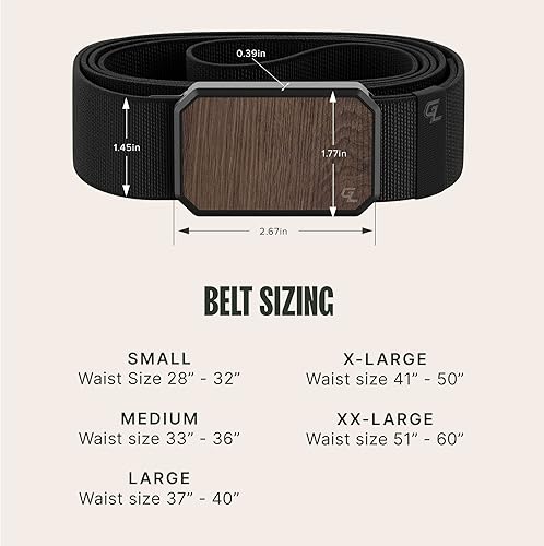 Miniatura 6 de Groove Life - Cinturón de nailon elástico para hombre con hebilla magnética de aluminio