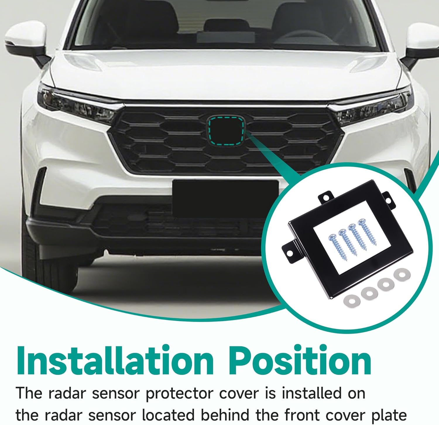 Radar Sensor Protector Cover for Honda CRV CR-V 2023-2025 Fit Vehicle Anti-Theft Distance Radar Sensor Protection Cover with Screws