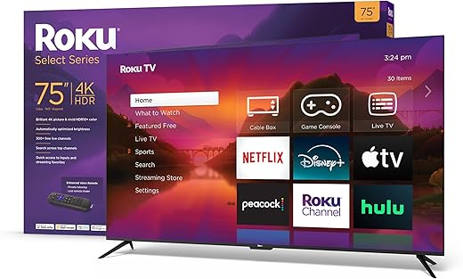 Roku Smart Tv – 75-Inch Select Series 4K Hdr Rokutv