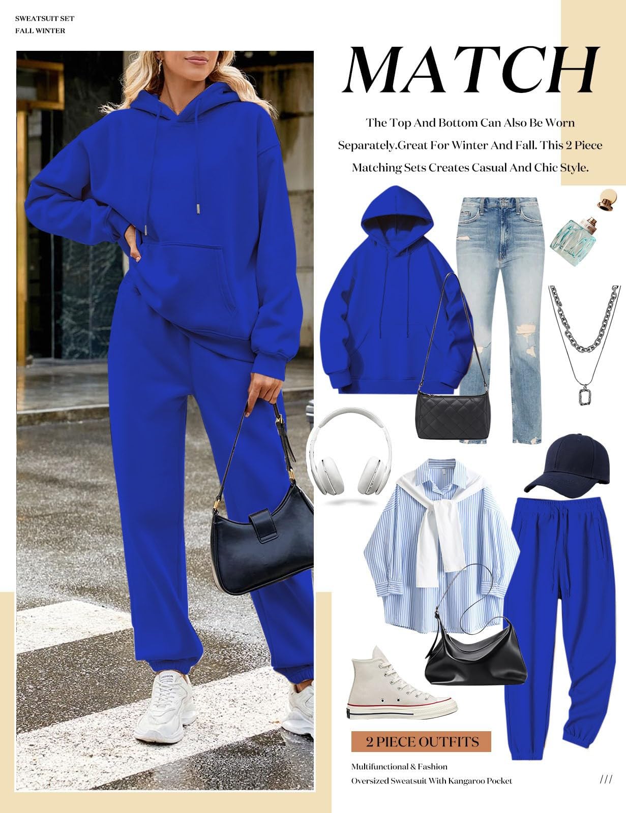 Tuta Palestra Donna Set Palestra Felpa Con Cappuccio E Pantaloni Jogging Completo Ginnastica Casual Comode 2 Pezzi Da Casa Elegante Taglie Forti Tuta Sportiva Curvy Tempo Libero Abbigliamento Leggera