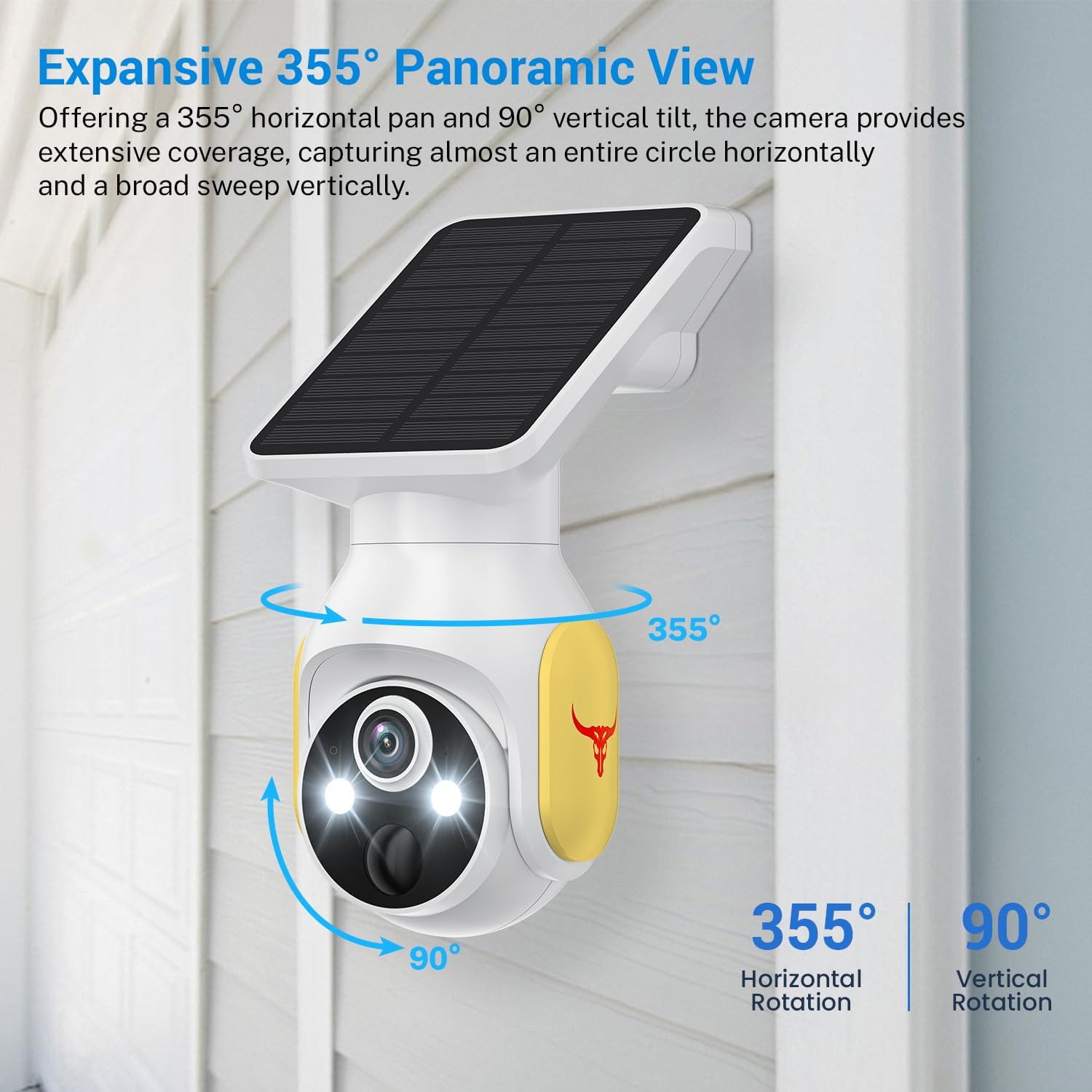 1080p Security Camera Wireless with Solar Panel, AI Human Detection, 2-Way Audio, Color Night Vision, Cloud Storage (Sold Separately), Indoor/Outdoor Surveillance Bullet Cam
