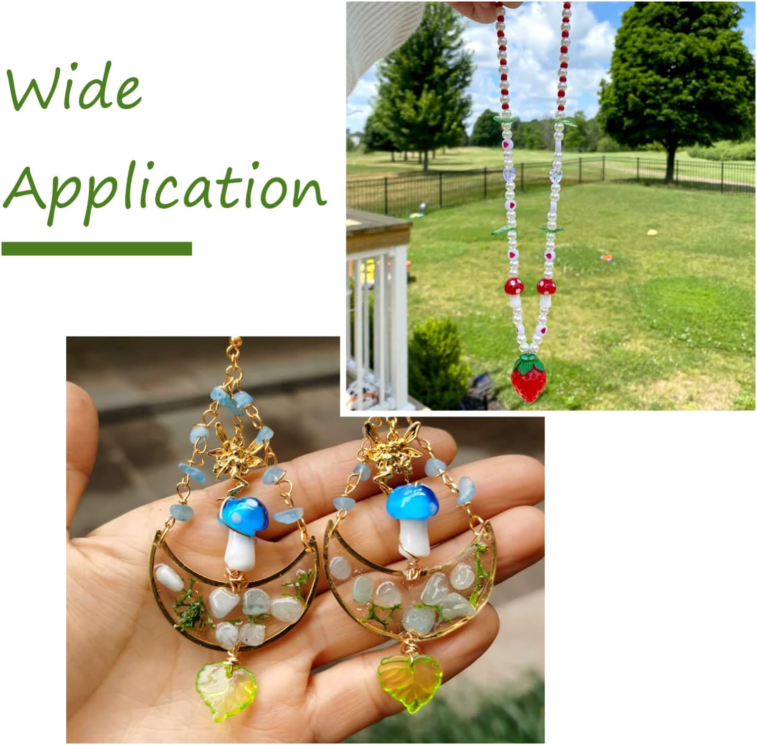 Pandahall 100pcs Transparent Green Acrylic Flower Beads Leaf Pendants 15x15mm for DIY Jewelry Making - Image 5