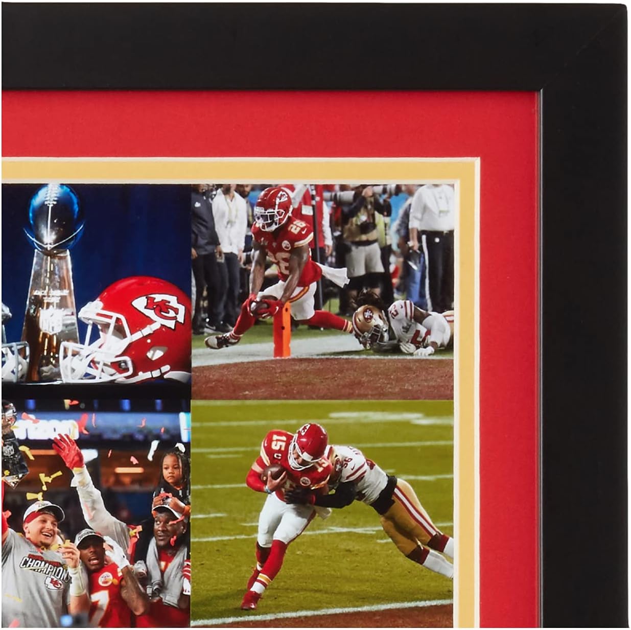 Legends Never Die "2019 Kansas City Chiefs Super Bowl LIV Champions - Collage - Framed 12""x15"" Double Matted Photos", multi
