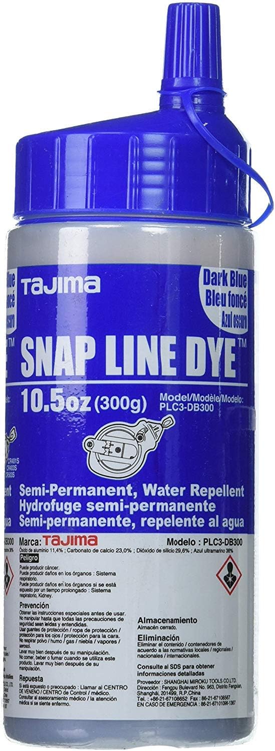TAJIMA Marking Chalk - Blue 10.5 oz (300g) Semi Permanent Snap-Line Dye