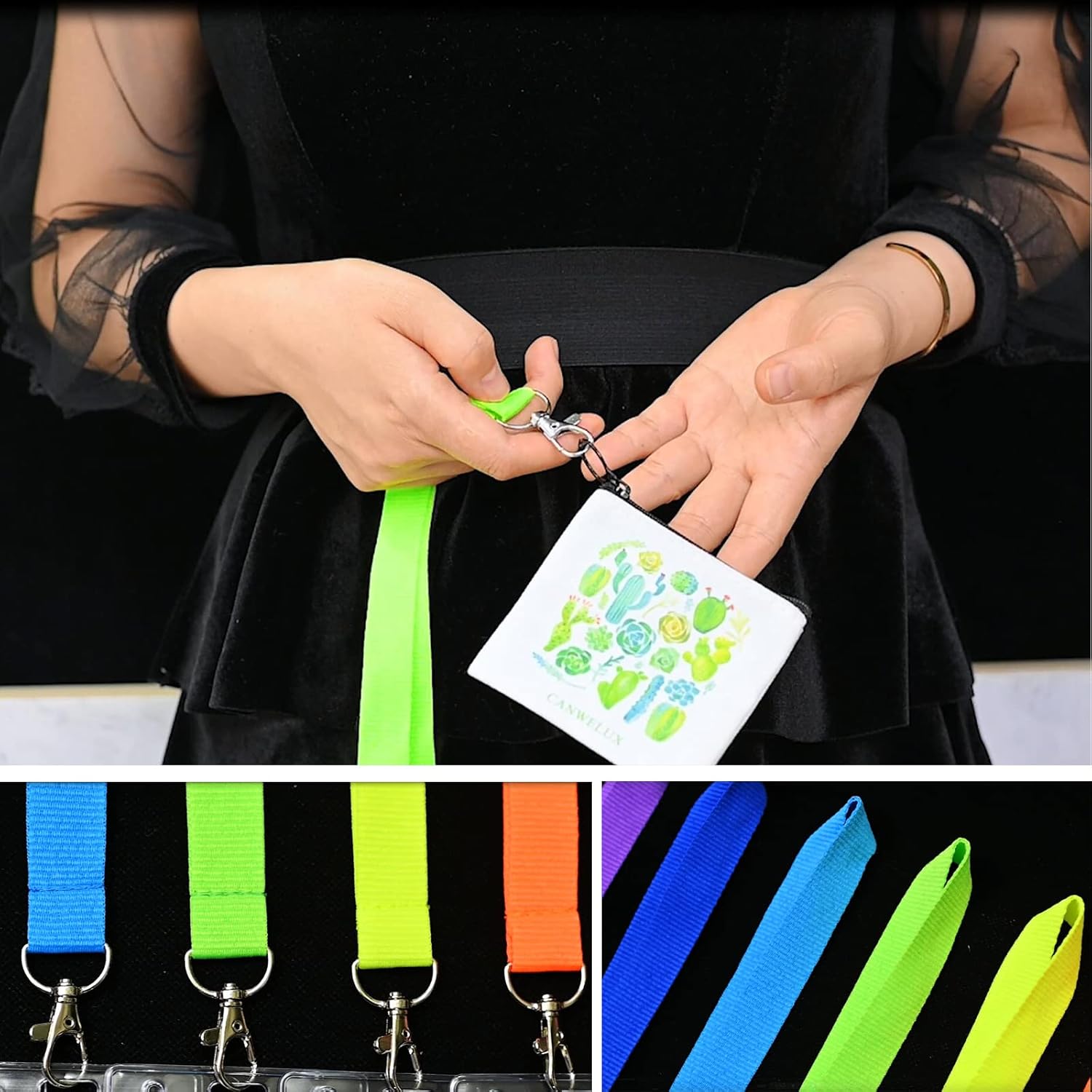 Bright Neon Green Lanyard for ID Badges, Lanyard with Anti-Lost ID Holders for Cruise (Neon Green,12Pack) - Image 5