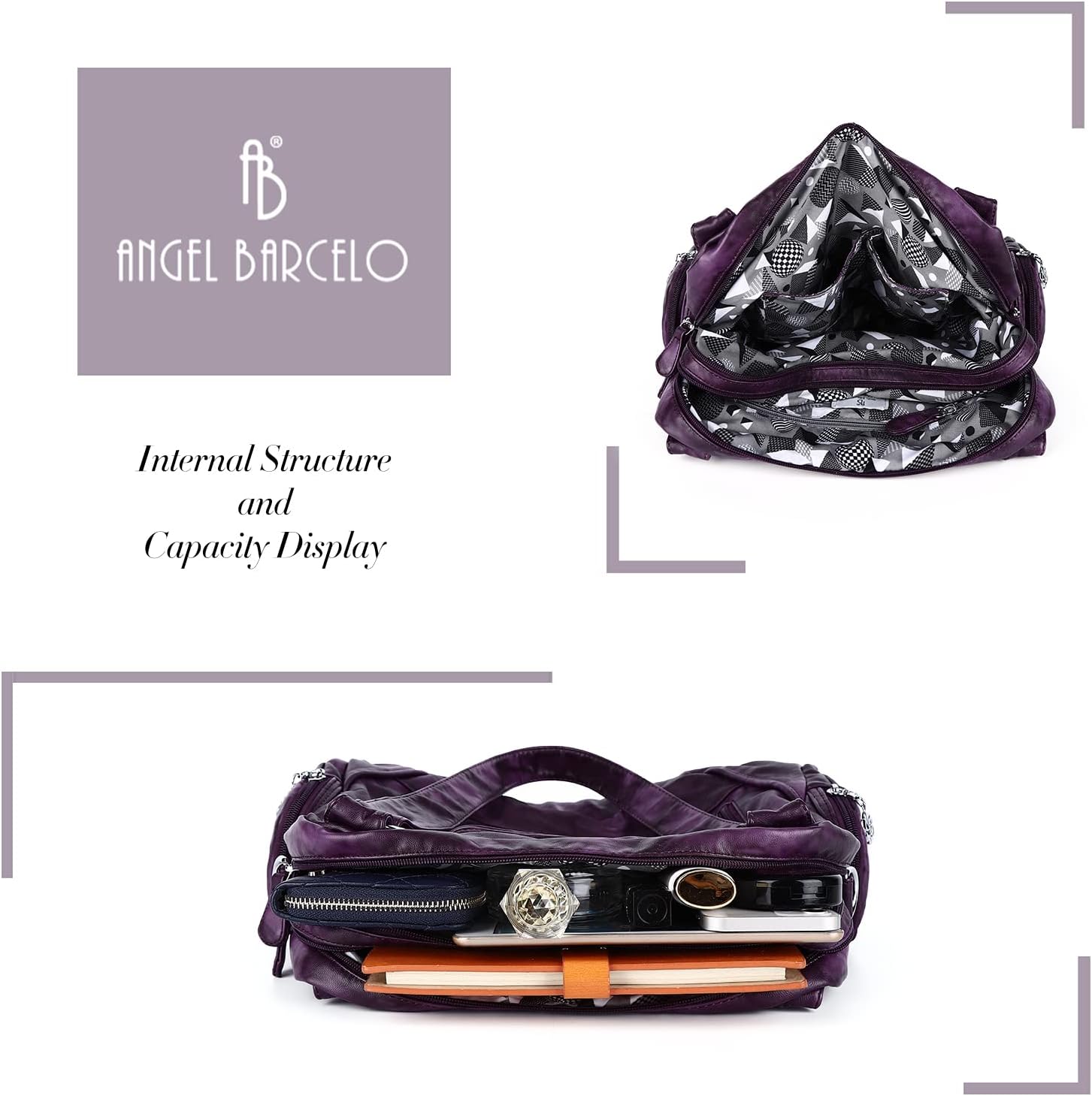 Angel Barcelo Hobo Bag for Women Crossbody Purse and Handbags Ladies Shoulder Bags - Image 6