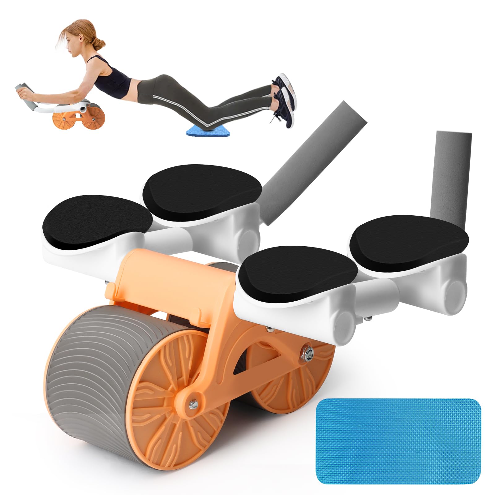 Avvolgimento Automatico per Addominali, Ruota AB Roller 2 in 1 Plank per Allenamento Core, Trainer per Uomini e Donne