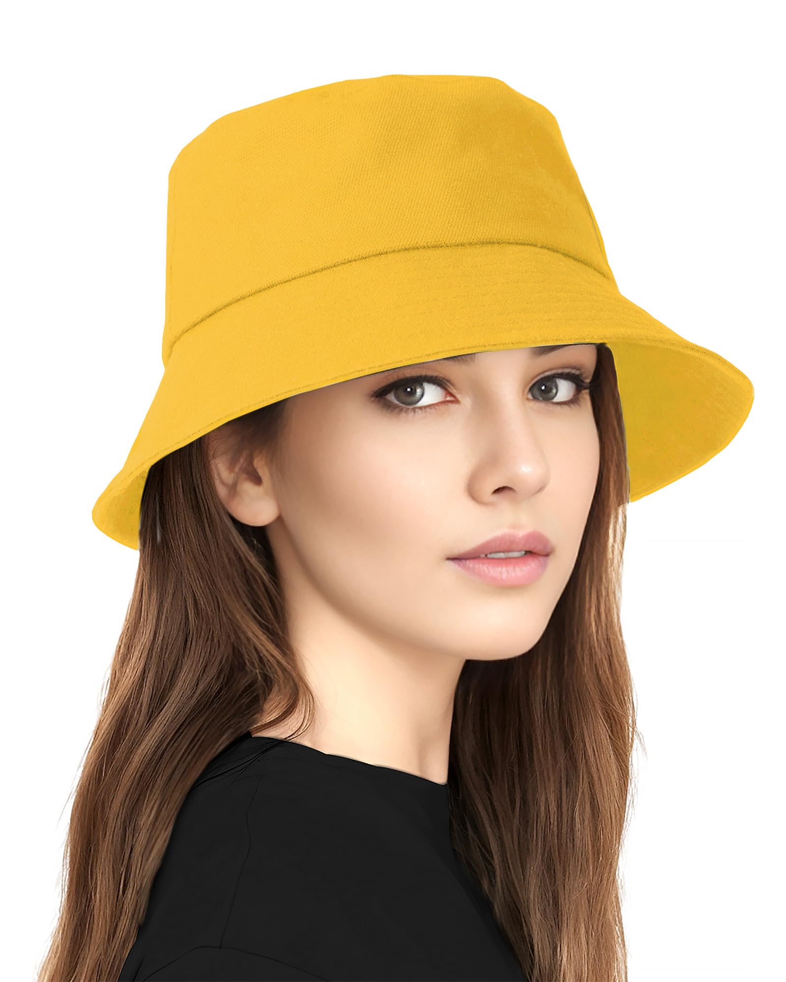 Unisex Bucket Hat for Women Men Cotton Summer Sun Beach Hat, Denim Packable Fisherman Cap for Casual, Trips, Sports