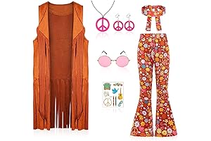 Brown Hippie Vest for Girls Halloween Costume