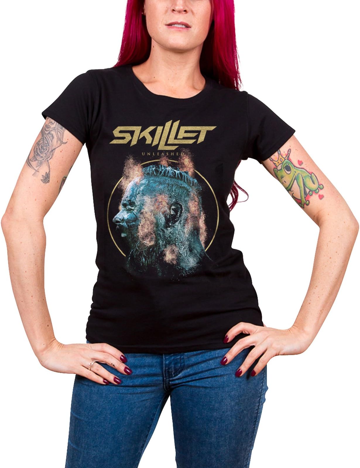 Skillet T Shirt Unleashed Explosion Band Logo Official Womens Junior Fit Black Size 10