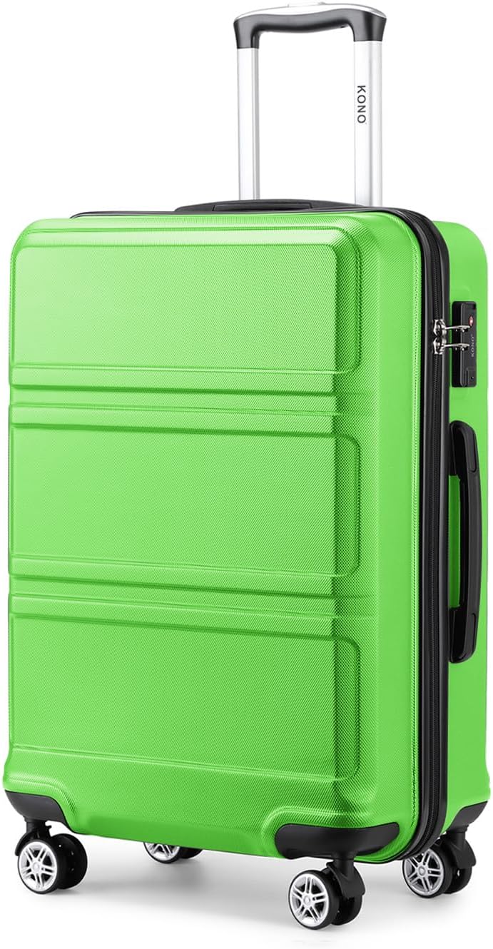 Kono 20'' Carry on Luggage Lightweight with Spinner Wheel TSA Lock Hardside Luggage Airline Approved Carry on Suitcase Apple Green