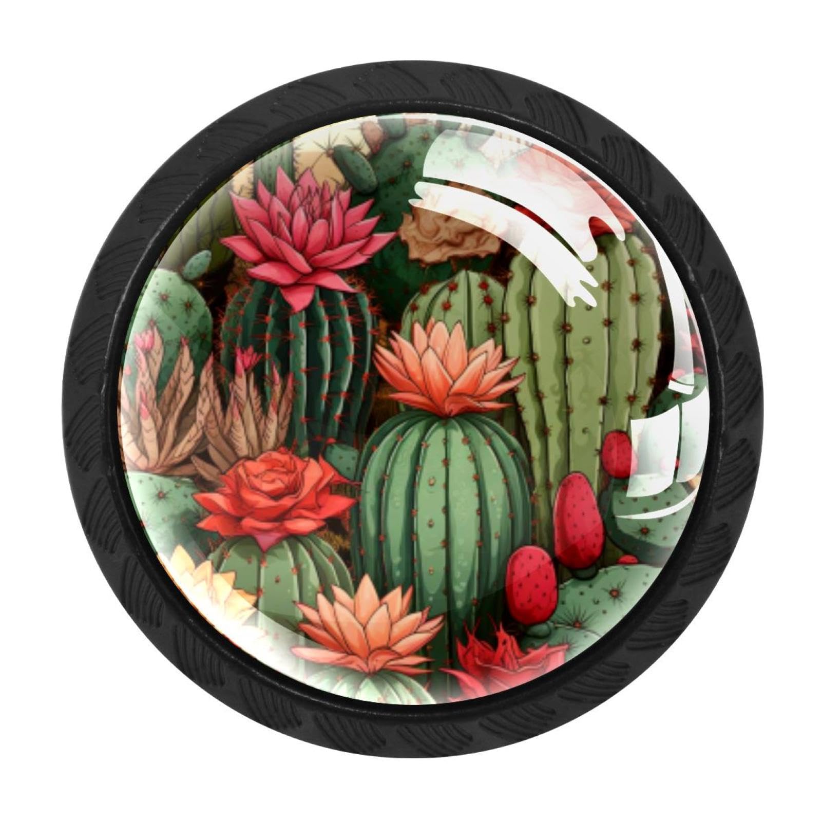Chenzzzz Multicolored 09 4 Pack Cactus Kitchen Cabinet Knobs Drawer Knobs Dresser Knobs Matte Black Zinc Knobs Drawer Pulls Door Knobs Dresser Drawer Handles Knobs For Dresser Drawers