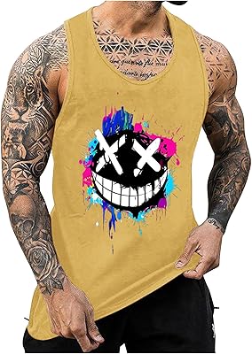 💎 75% MEGA DEAL! KOG Tank Top Herren Sport Tanktop Sommer Sportshirt Ärmelloses Streetwear Mode Motiv T-Shirts Fashion Baumwolle Wandershirt Jungen Unterhemd Bequemes Tshirts Teenager Training Oberteile Top Shirts
