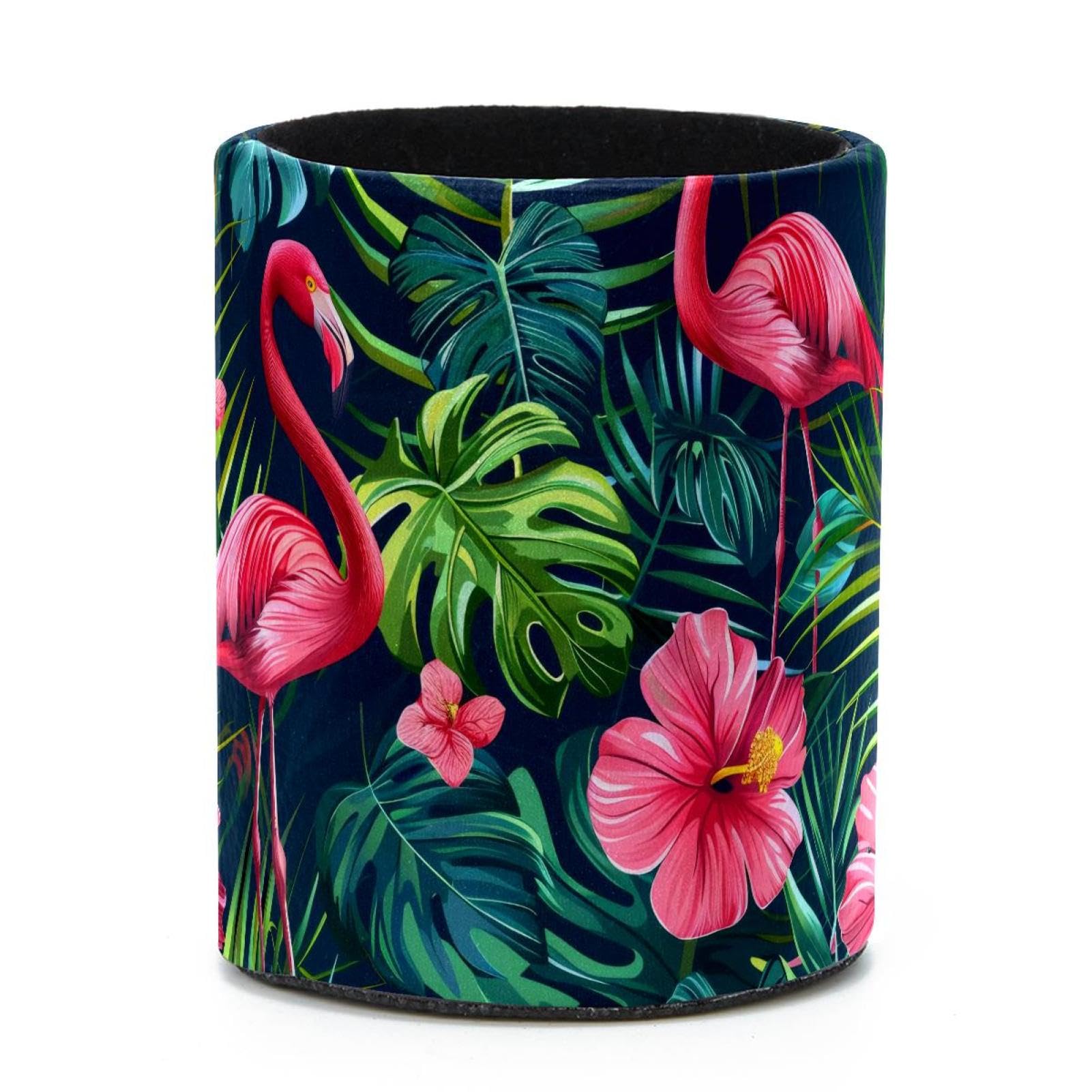 VAPOKF Round Pencil Holders for Desk, Flamingo Pen Holders Pen Pot Makeup Brushes Storage Desktop Stationery Supplies Organiser for Home Office