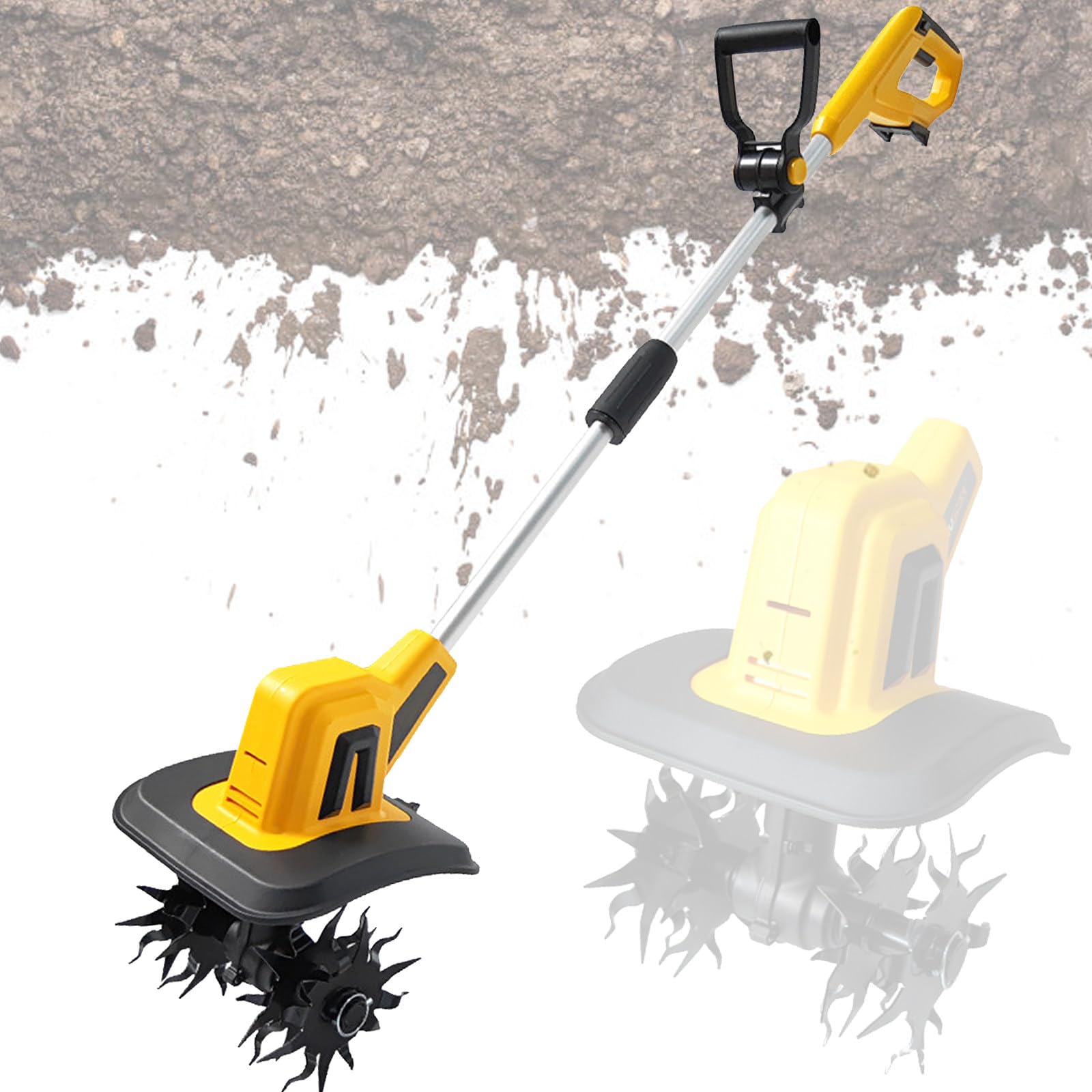 Motobineuse éLectrique sans Fil, Motobineuse Largeur De Travail 22 Cm, Profondeur 16 Cm