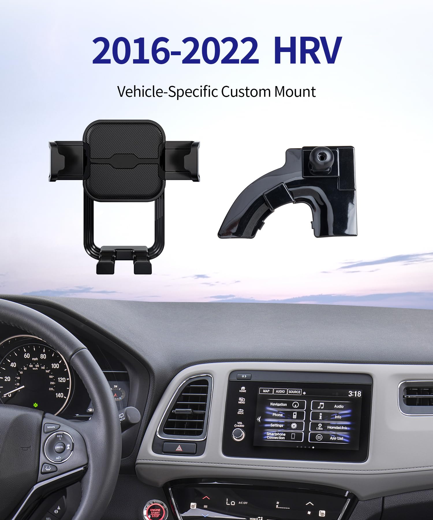 Samochodowy uchwyt na telefon do Honda HRV HR-V 2016-2022 akcesoria samochodowe uchwyt nawigacyjny dekoracja wnętrz uchwyt na telefon komórkowy, obrót o 360°, niestandardowy uchwyt do