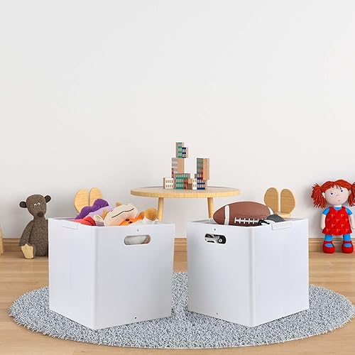 Miniatura 6 de Paquete de 4 cubos de almacenamiento de plástico plegables, cubos de almacenamiento plegables blancos