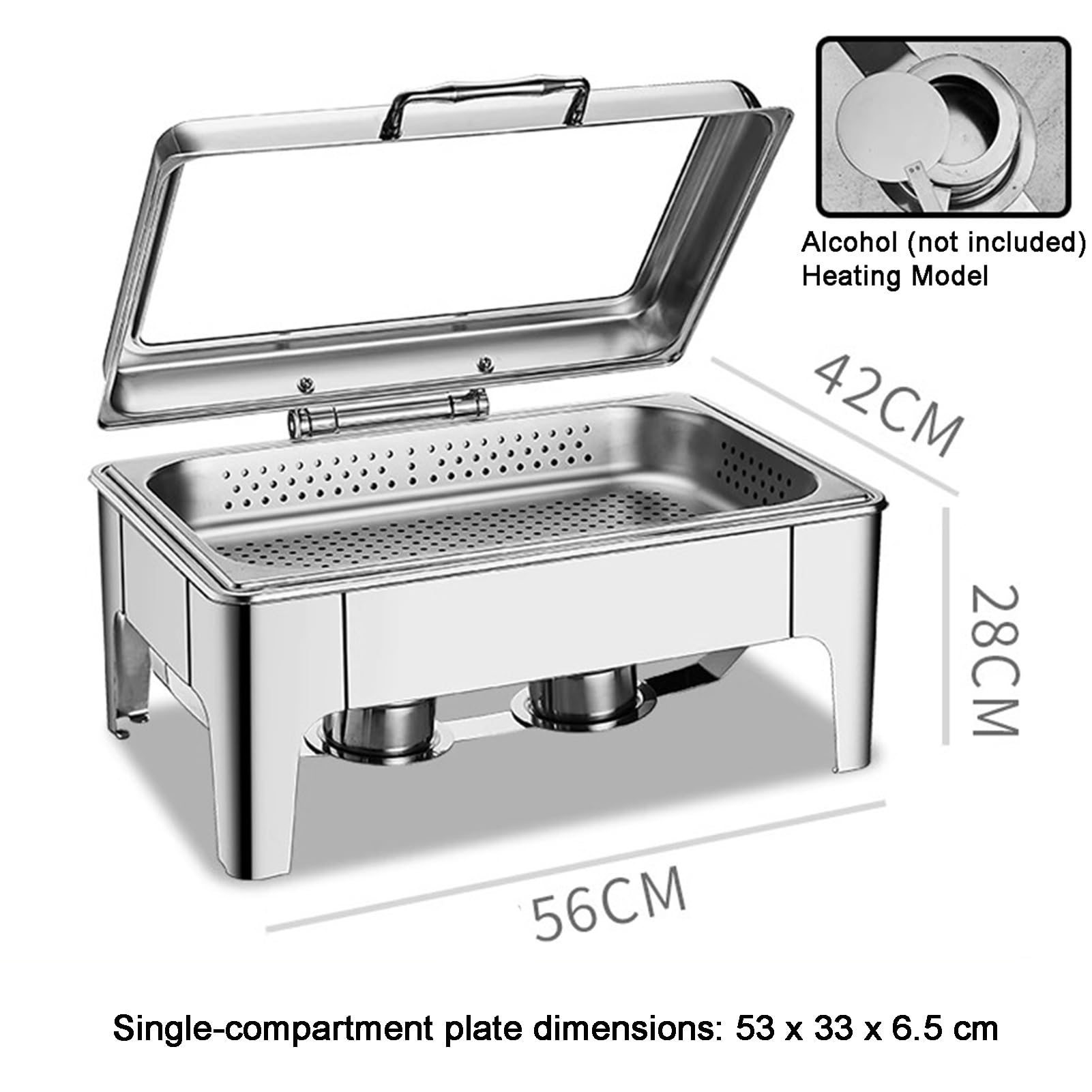 Sfregando Piatti Per Buffet, Piano Di Lavoro Cibo Servizio Display Contenitore, Condimento Distributore Vassoio, Ristorante Hotel Cibo Display Rack Padelle(B-6.5 cm/1 grid)
