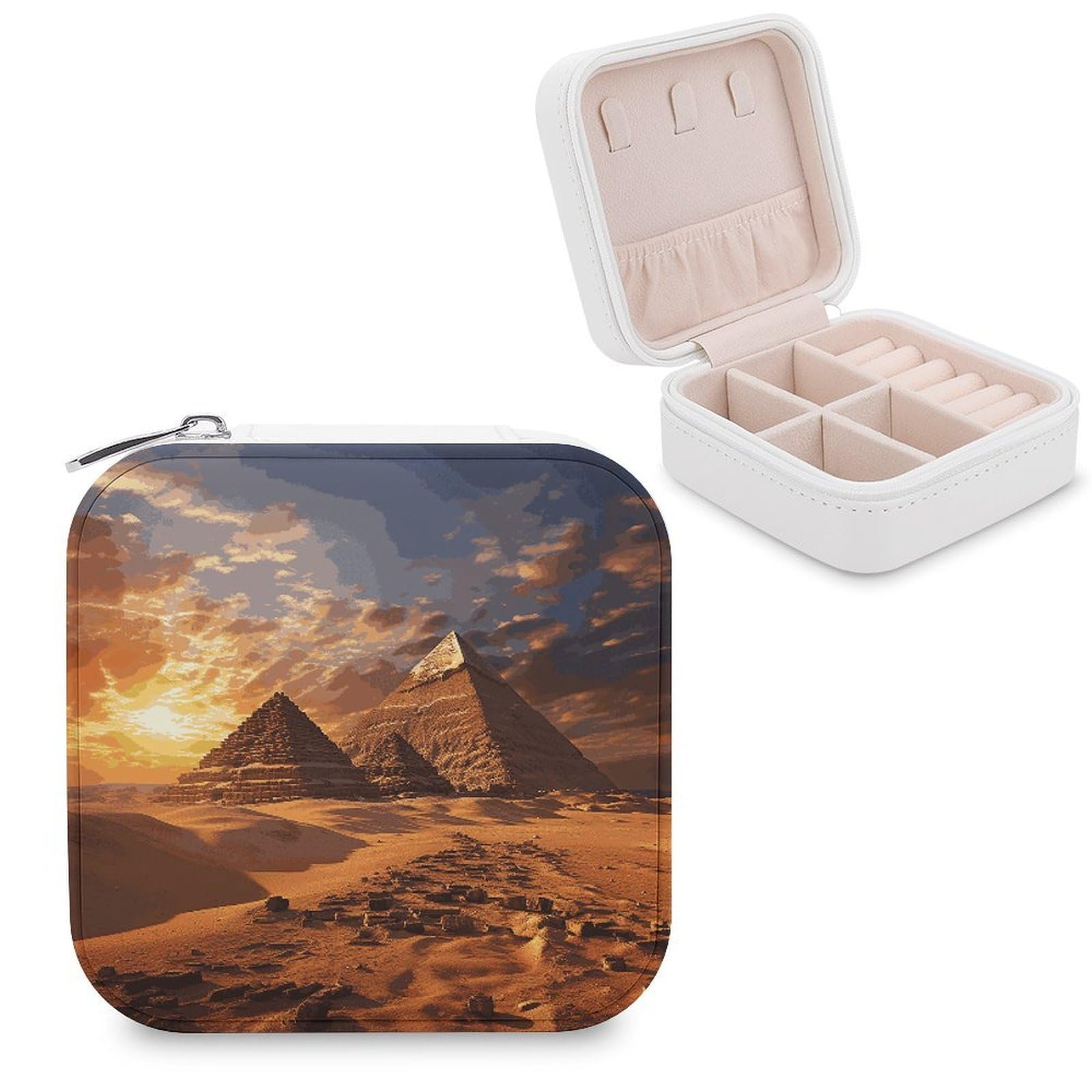 VstaDank Egyptian Pyramids Jewelry Box Beautiful Portable Ring Boxes Cute Large-Capacity Jewelry Case Jewelry Organizer for Mothers Gifts for Earrings Rings Hand Bracelet
