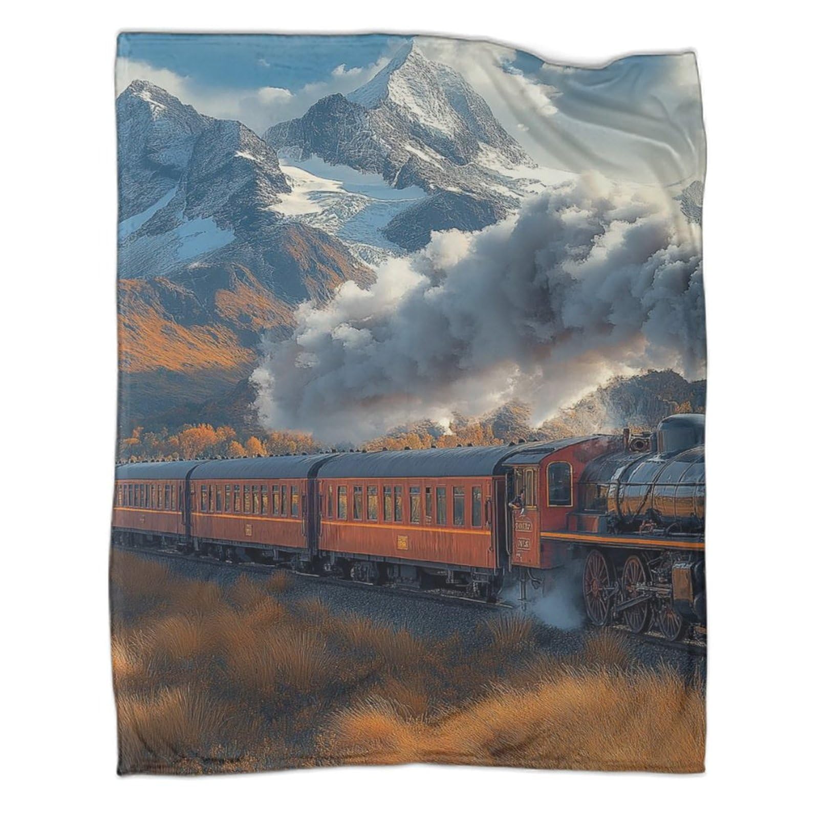Couverture train à vapeur douce pour des moments cocooning au salon ou en voyage