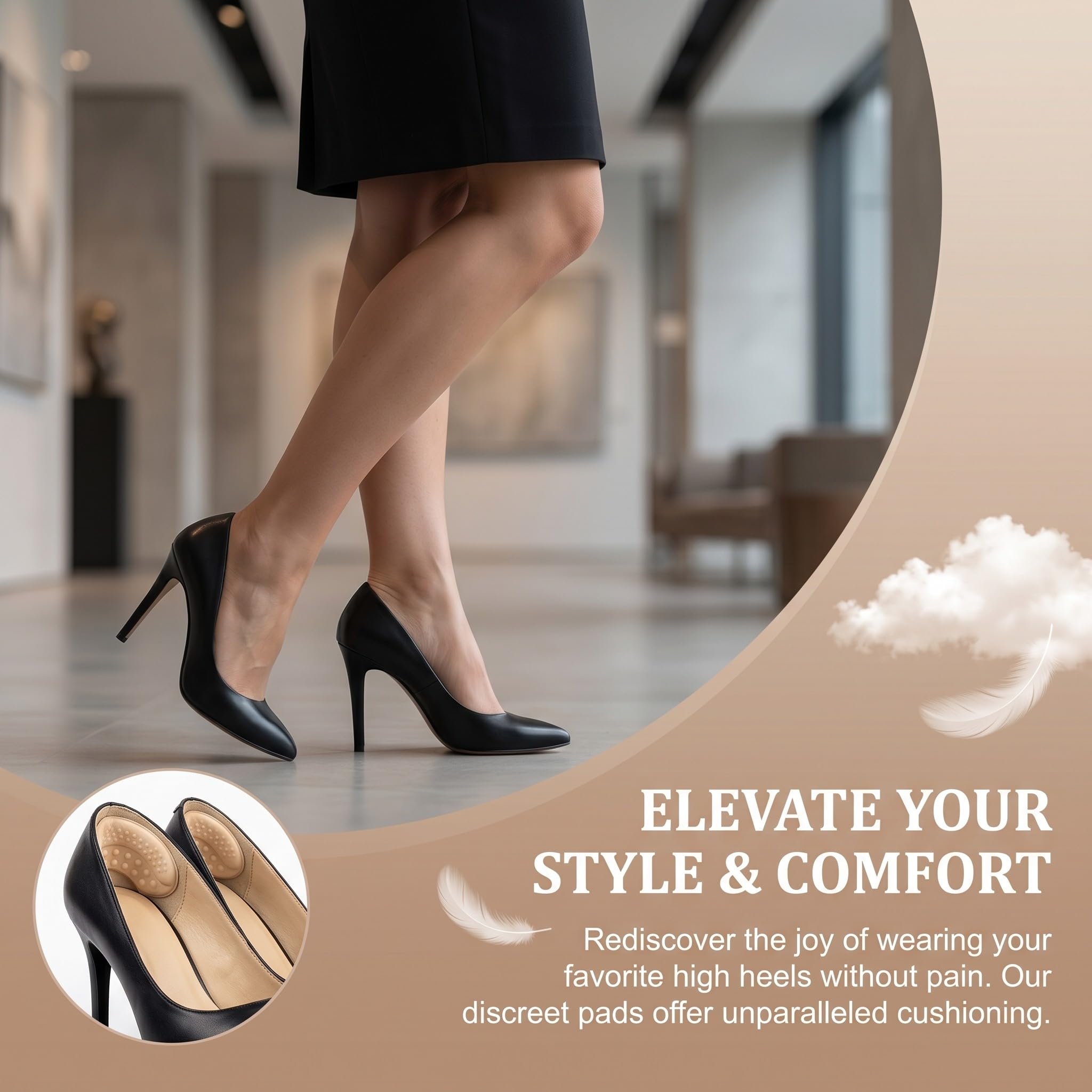 4 Pares de Taloneras para Zapatos, Reductor de Talla Zapato y Protector de Talón contra Rozaduras, Almohadilla Talón Autoadhesiva para Zapatos Grandes, 2 Grosores (3mm y 6mm), Negro y Beige