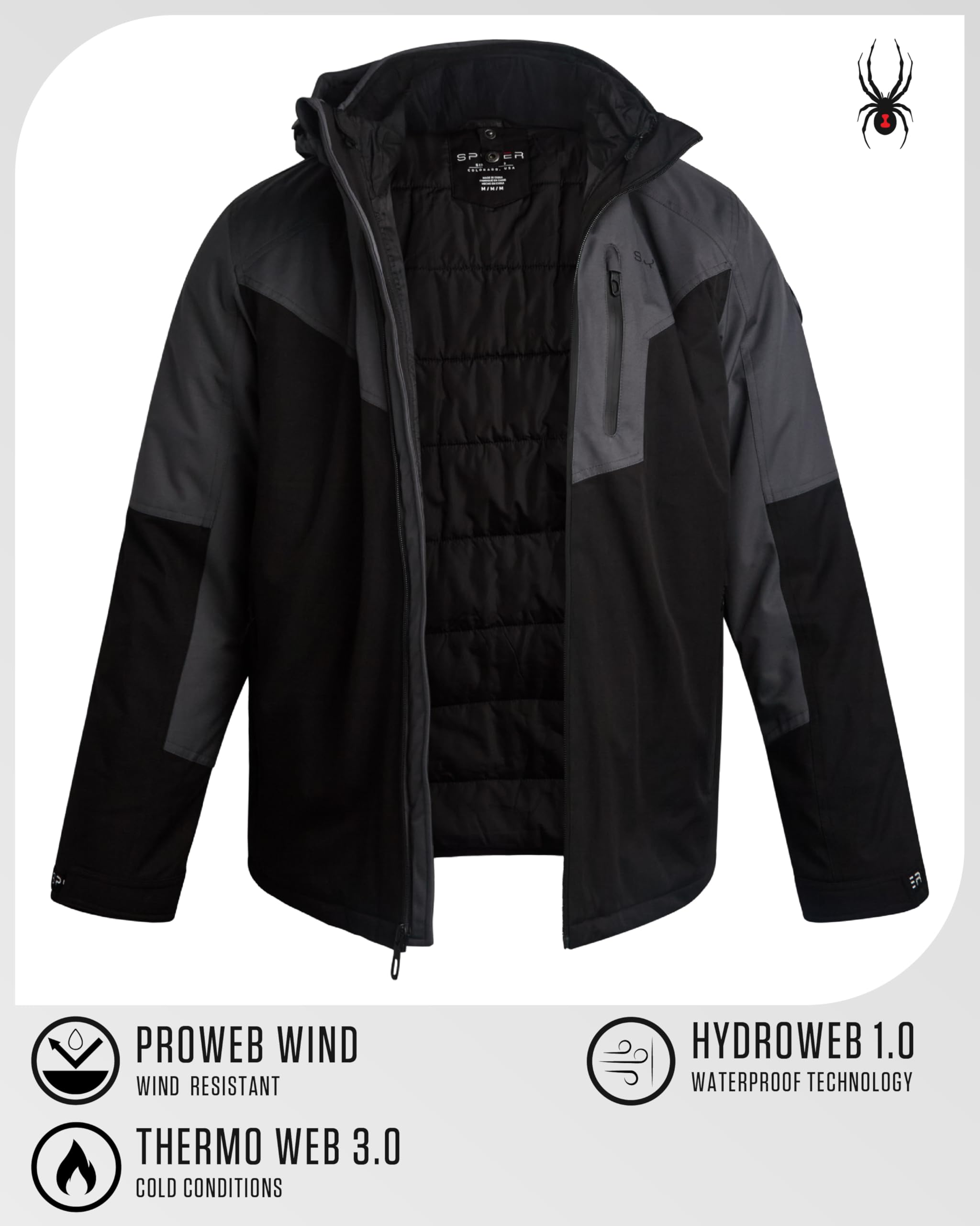 Spyder Herren 3-in-1 Snow Ski System Jacket Jacke (1er Pack)