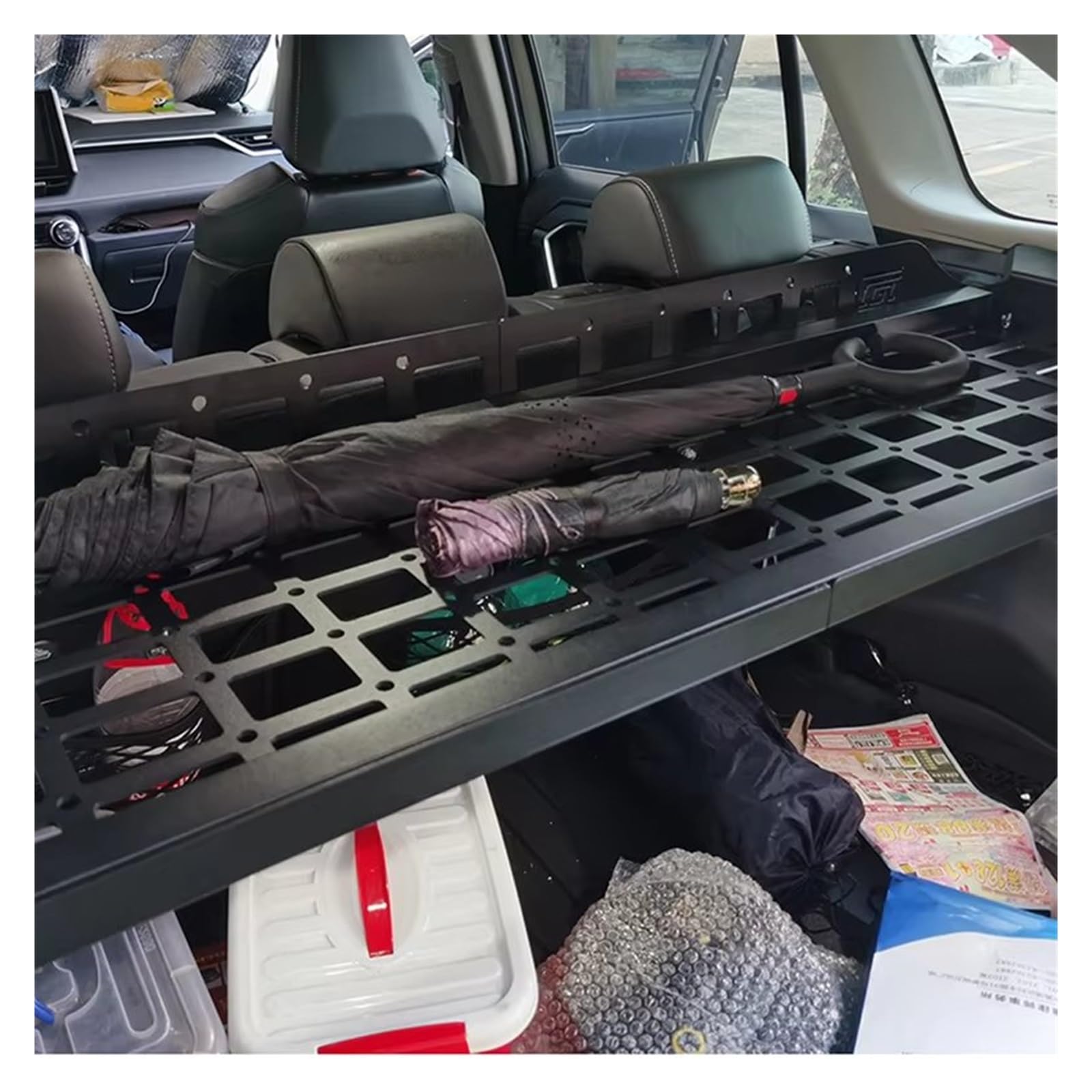 Coche Maletero Cubierta para Toyota para RAV4 2019-2024 Maletero Trasero Estantes Almacenamiento Equipaje Estante Organizador Cartel Colgar Panel Molle Carga Retráctil