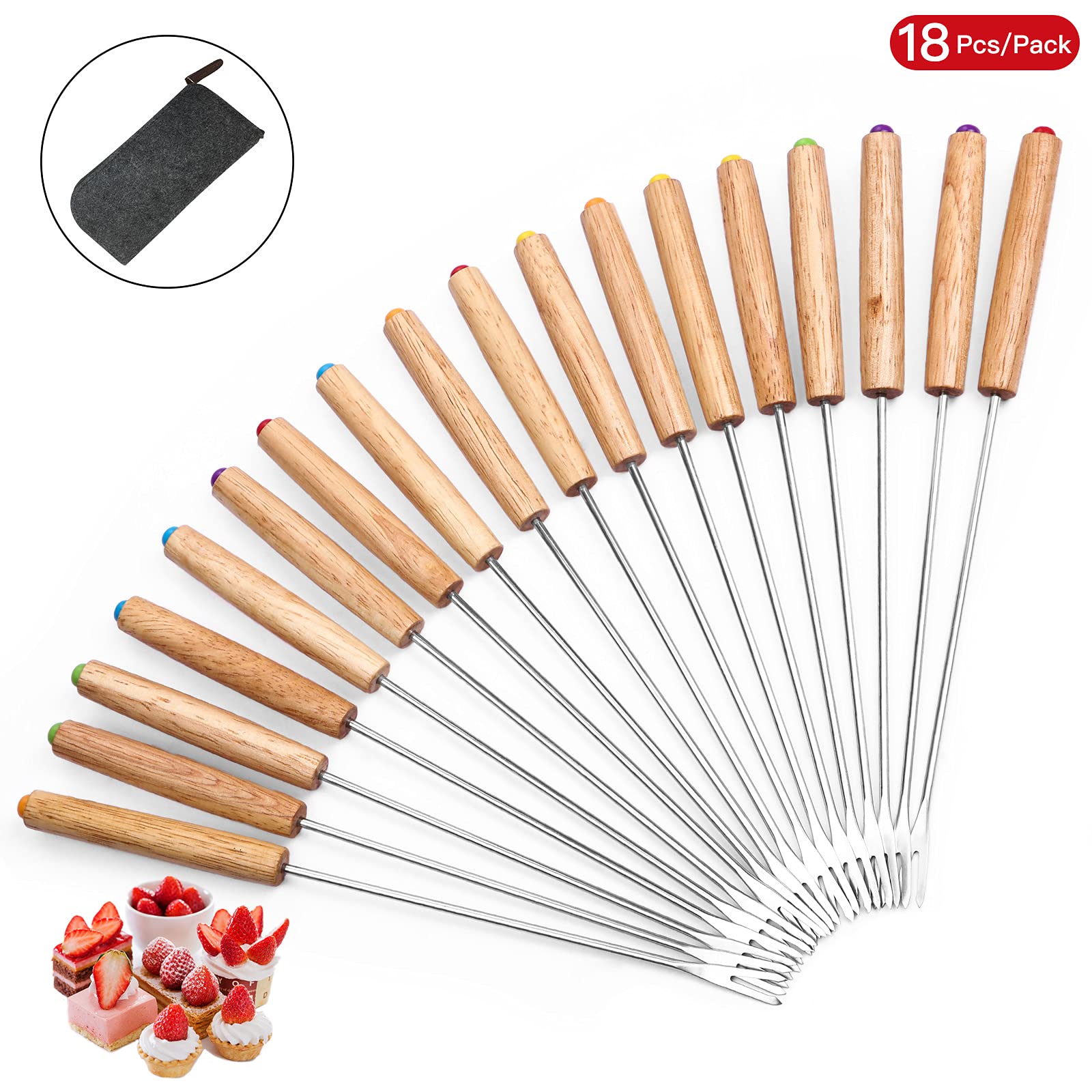 Spiedini Per Grigliate All'aperto 8 Spiedini Barbecue Piatti In Acciaio Inox 60 Cm - Con Manico In Legno, Riutilizzabili, Per Carne E Verdure Spiedini Lunghi 60 Cm