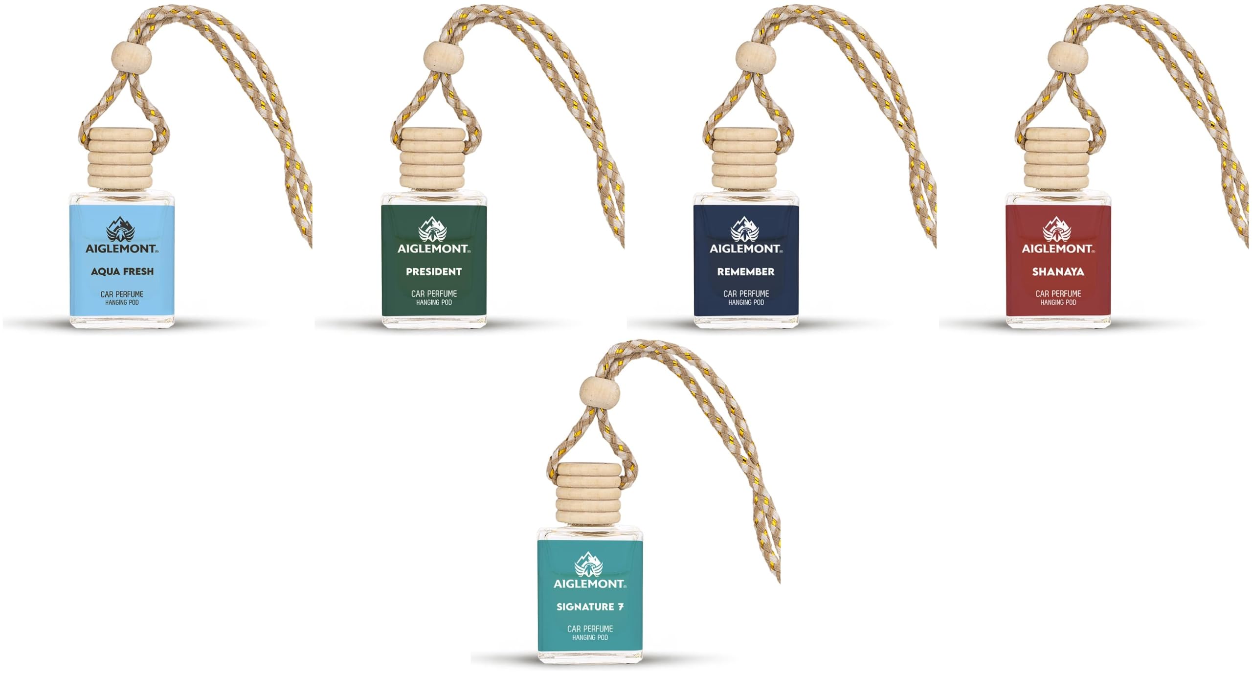 Car Perfumes combos | Aqua Fresh+ President + Royal Remember+ Shanaya+ Signature 7 Scent| Combo of 5 | 10 ml Each-image-35