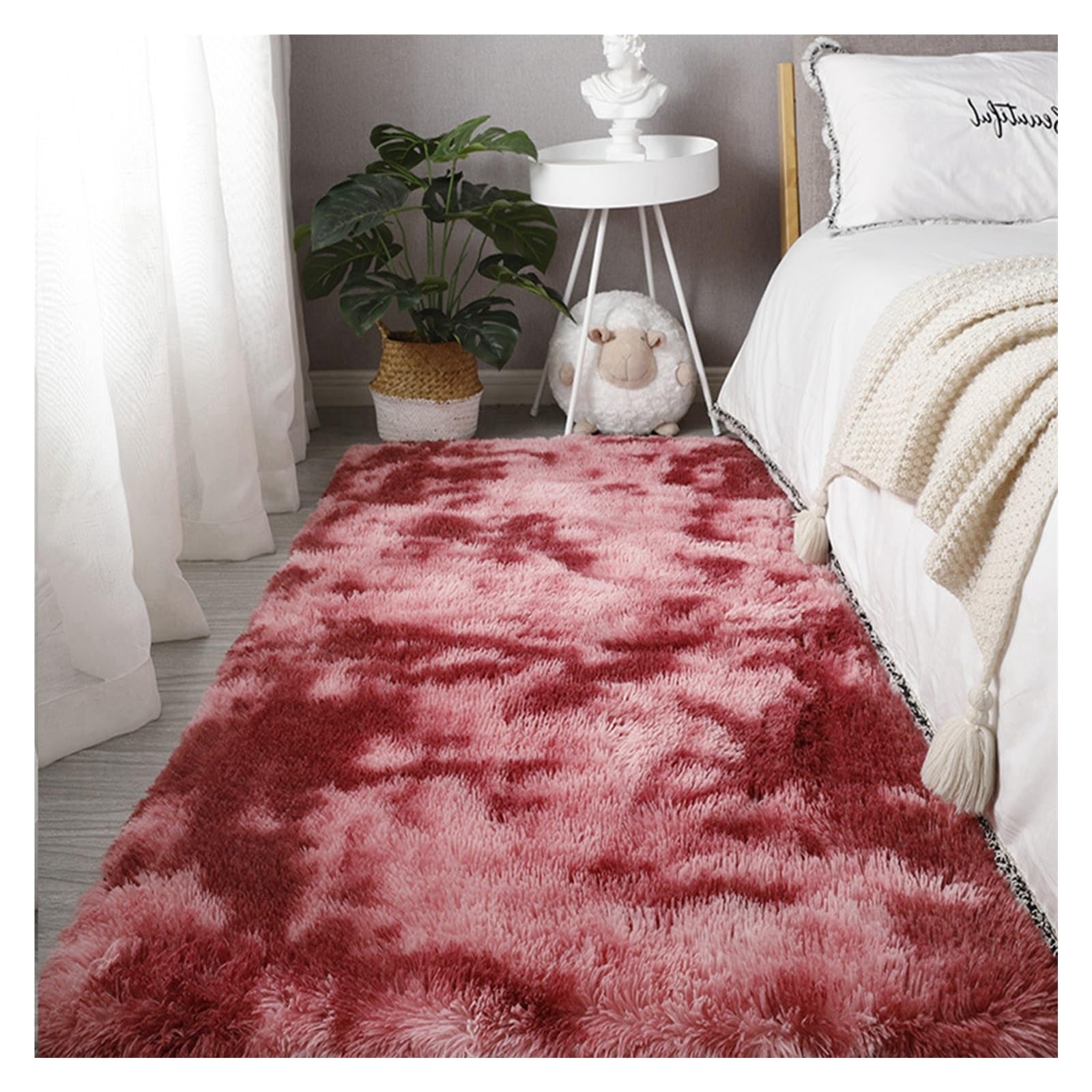 GOUSANG Rugs Living Room 260 x 360 cm Decorative Rug Hallway Entrance Indoor Fluffy for Bedroom Sofa Floor Dining Room, Red — image 1