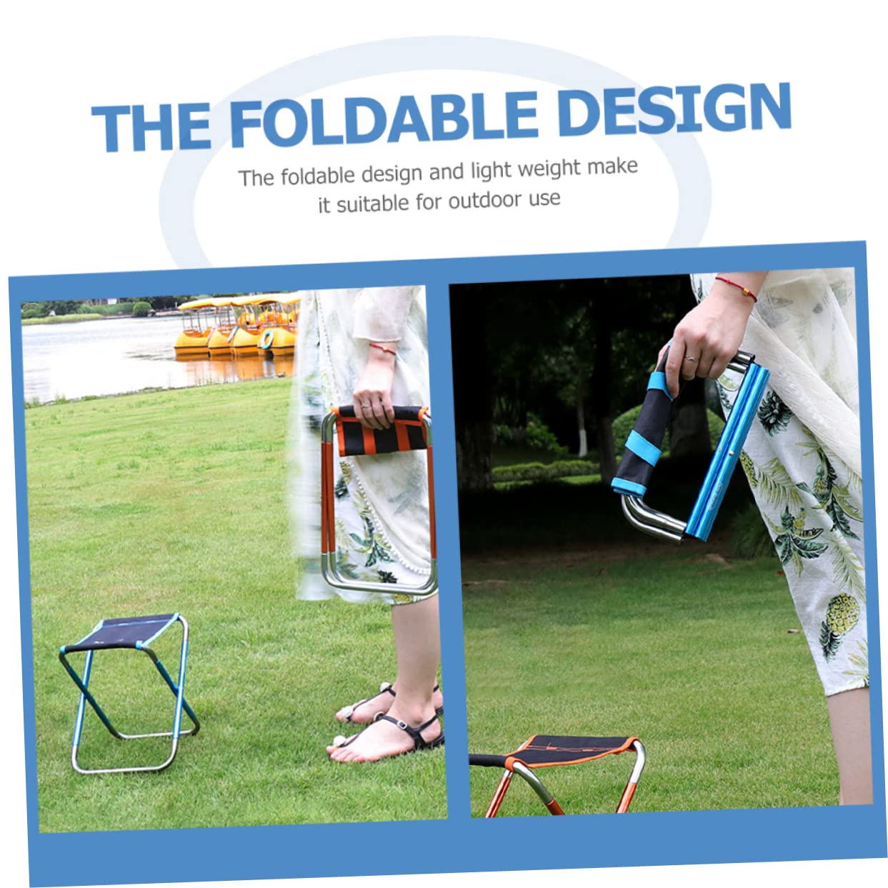 KOMBIUDA Sgabello da Campeggio Sgabello Portatile Piccolo Accessorio da Spiaggia Comodo Multifunzione Materiale di Resistente