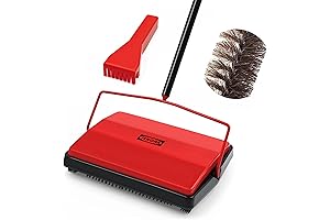 Radorock 3 in 1 Sweeper Mop Vacuum Cleaner, Hand Push Hardwood Floor Carpet Sweeper