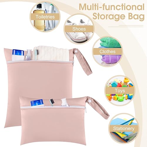 Miniatura 4 de Reginary Paquete de 8 bolsas húmedas impermeables para adultos grandes y pequeños, reutilizables, bolsa de limpieza en seco para pañales, ropa