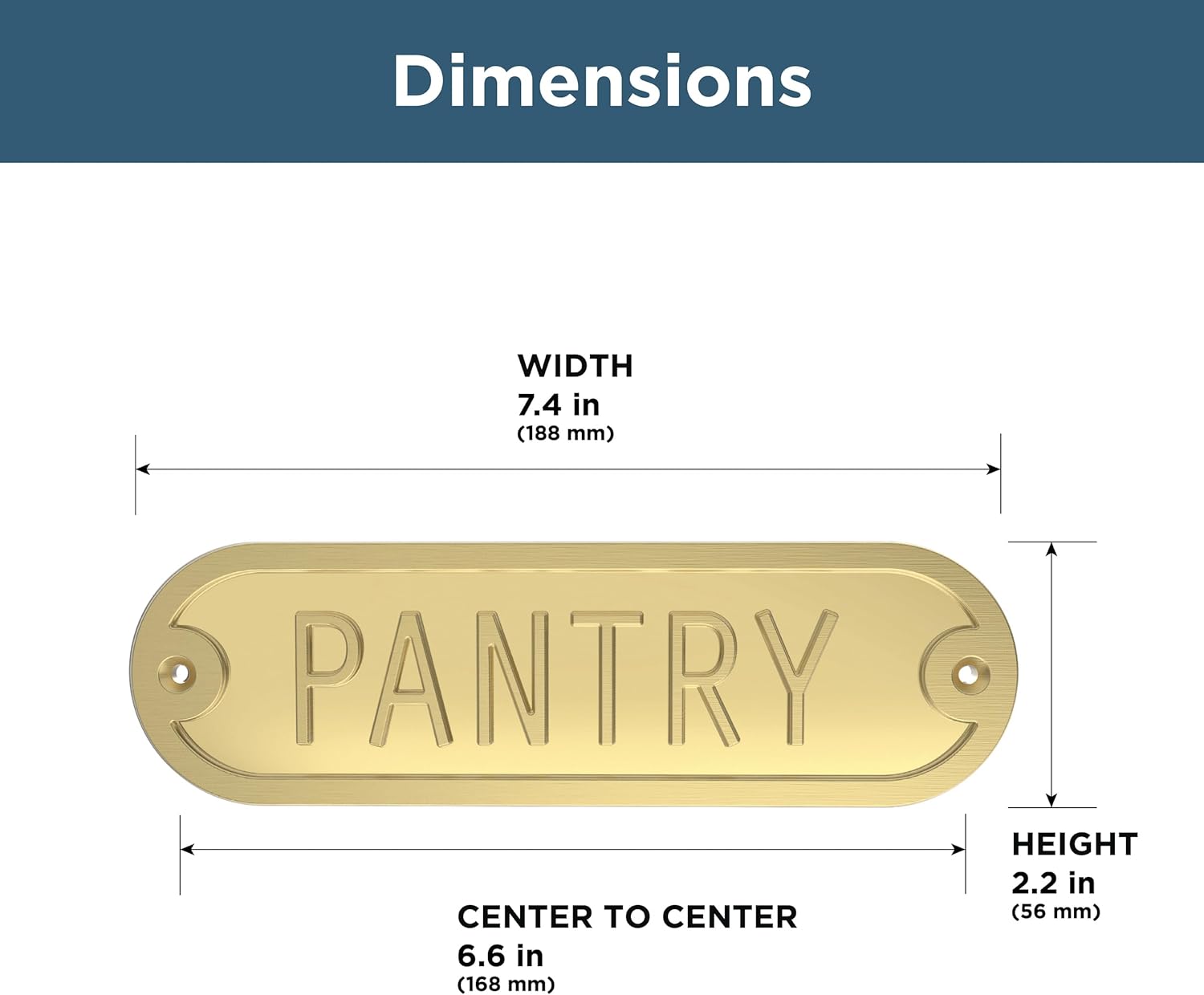 Franklin Brass Derby Pantry Door Sign Metal Interior Door Plaque in Brushed Gold HHIDPP-BRG-U