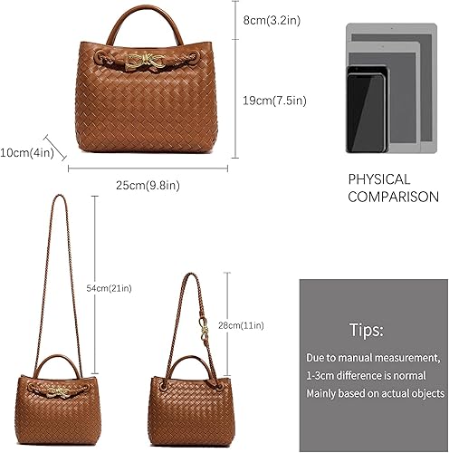 Miniatura 2 de Woven Hobo Bags for Women Tote Bag, Woven Leather Shoulder Crossbody Bag Satchel Bag Woven Handbag Purses