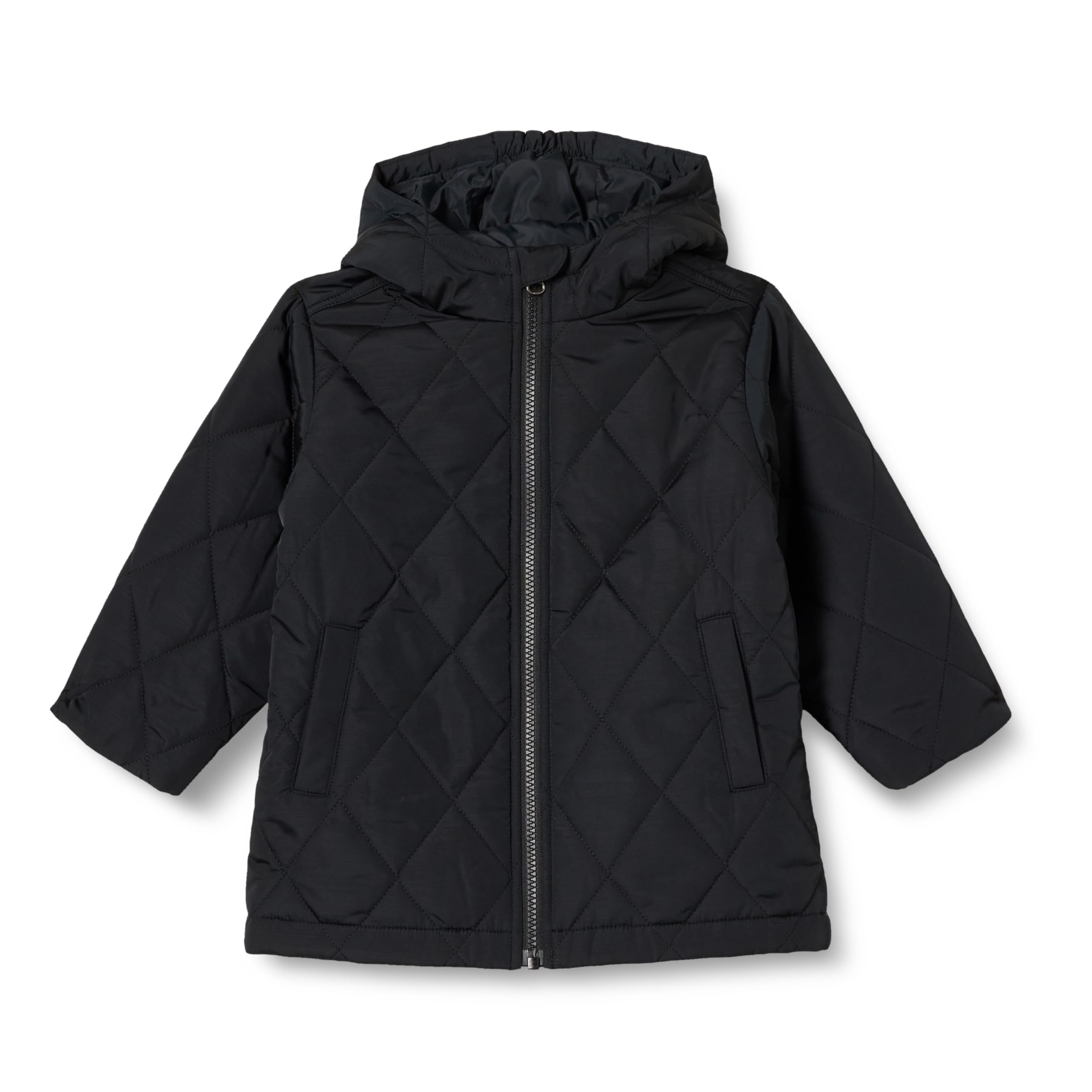 Amazon Essentials Giacca Lunga Trapuntata Unisex Bambini e Ragazzi, Nero, 9 Anni