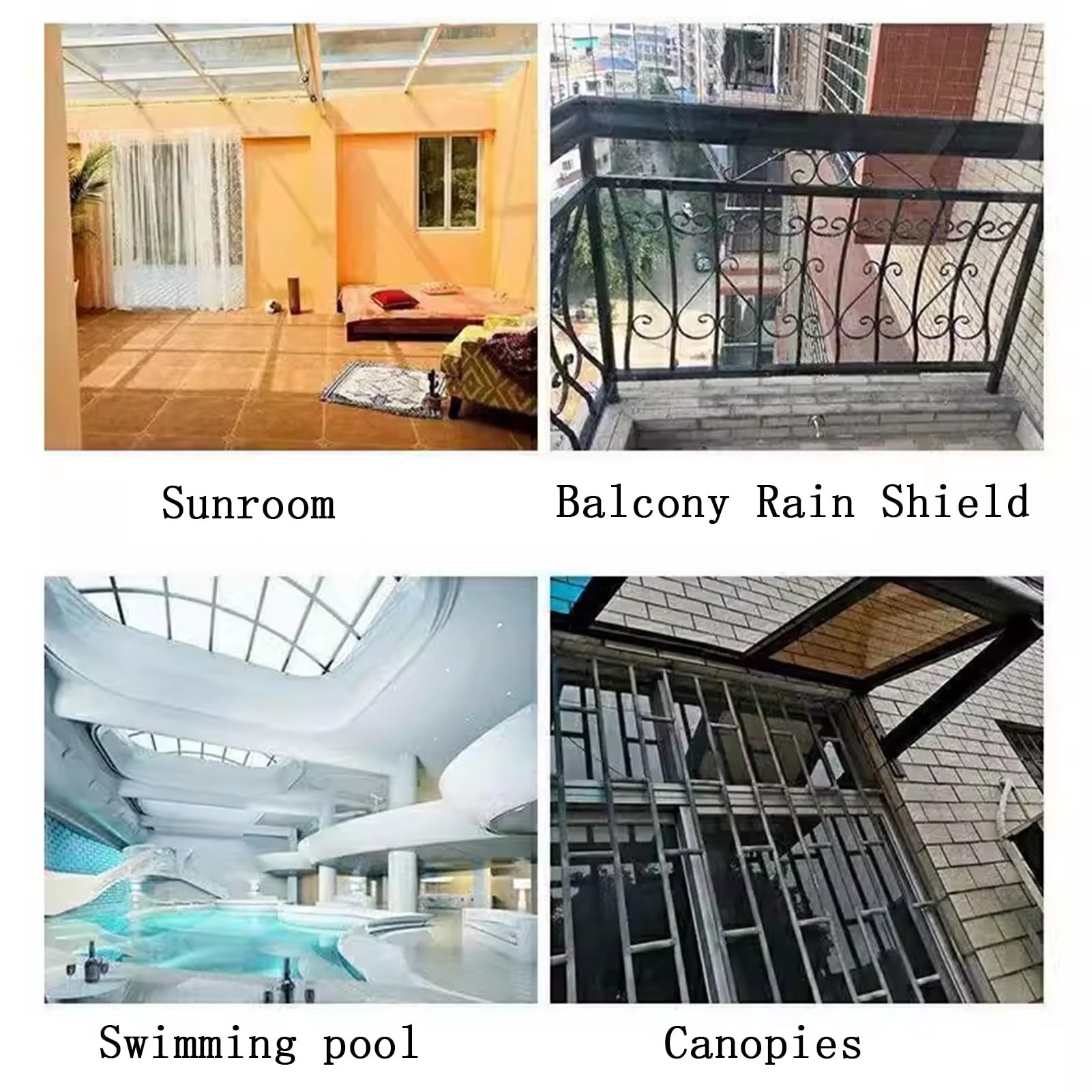 Paneles Policarbonato Transparente Tejados, Láminas Acrílicas Aislantes Calor, Impermeable, Protección UV, Fácil Cortar, for Invernaderos, Cobertizos, Carports(6X 13.1ft)