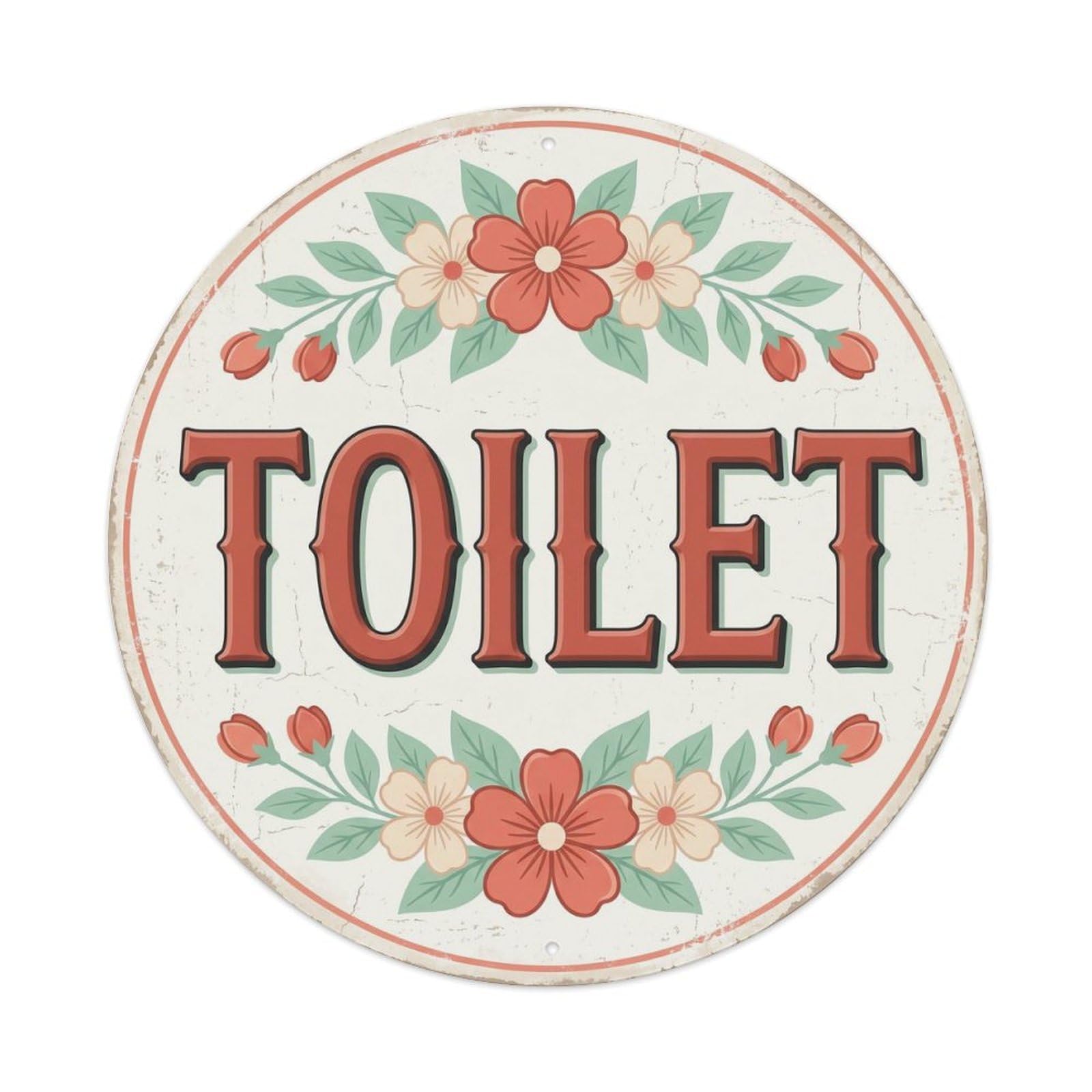 Okahys 8X8inch(20X20cm) Toilet(Wc) Signage Pear Blossom Vintage Metal Tin Sign