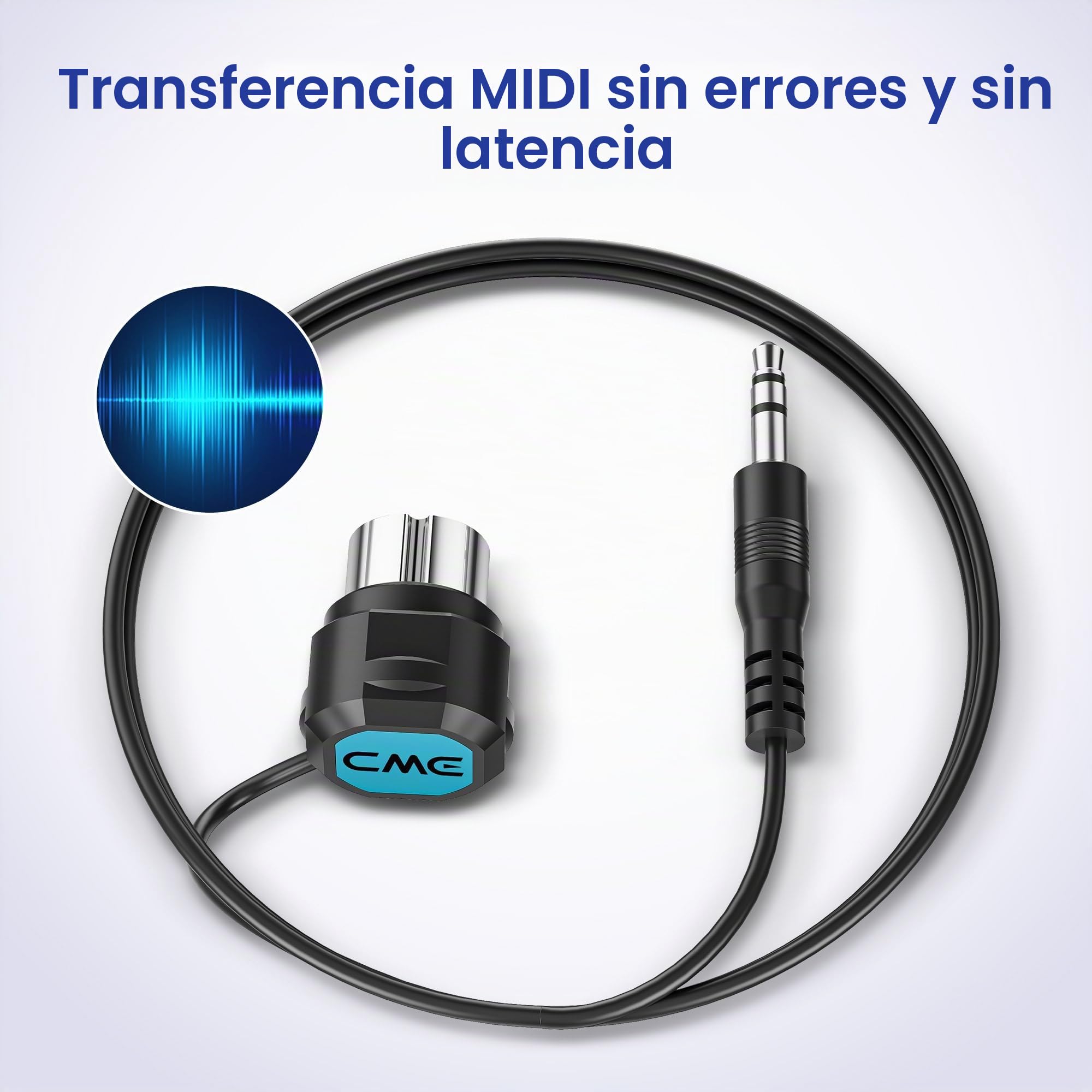 CME Pack de 4 Cables MIDI TRS – TRS Tipo A Recto de 3,5 mm (1/8") a DIN de 5 Pines Angulado, 30 cm, Ideal para Espacios Reducidos y Conexiones de Patch