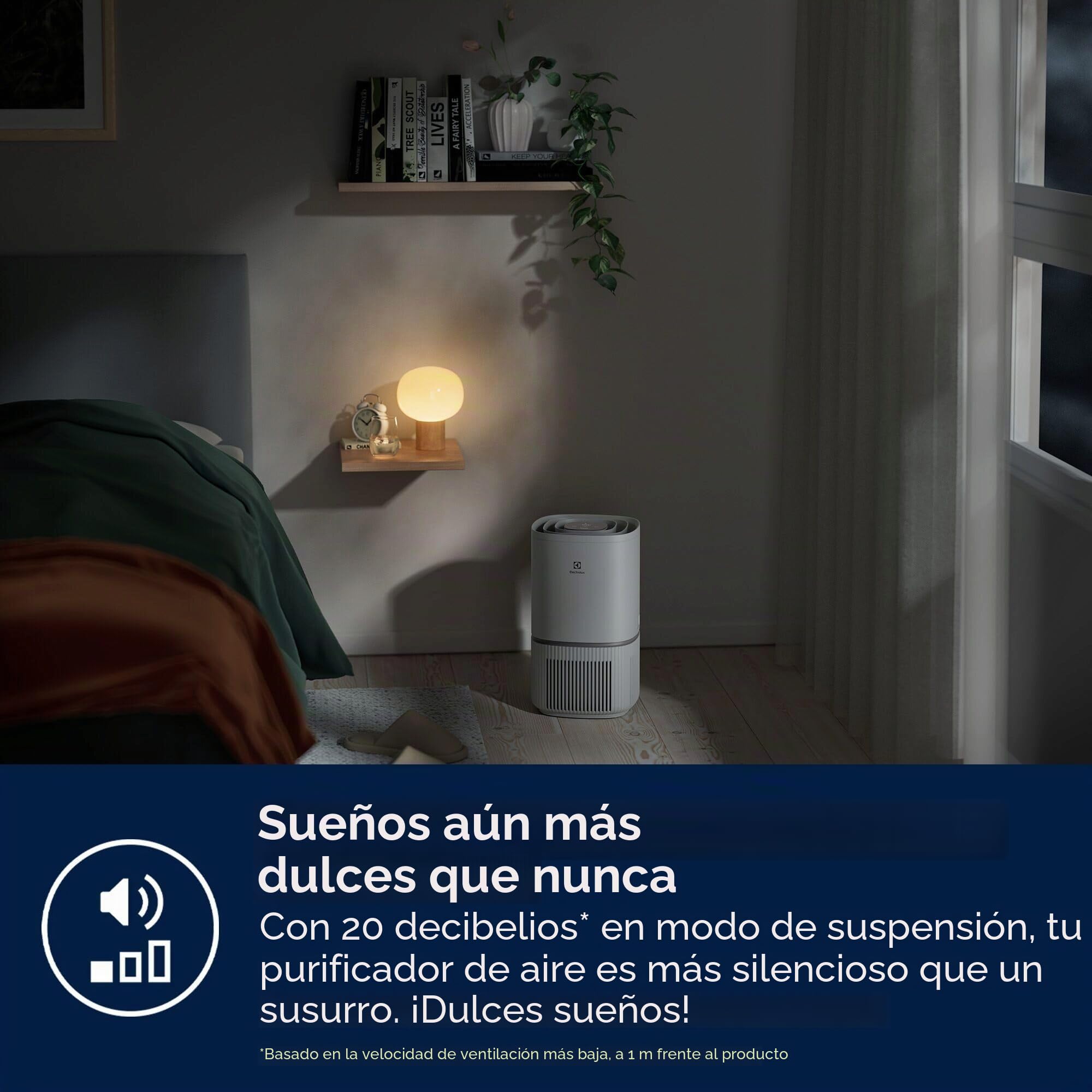 Electrolux Pure 300, Purificador de aire, Filtración multicapa, Sistema AirSurround, Circulación de aire 360°, Modo nocturno 20dB(A), EPO30311UG, Gris