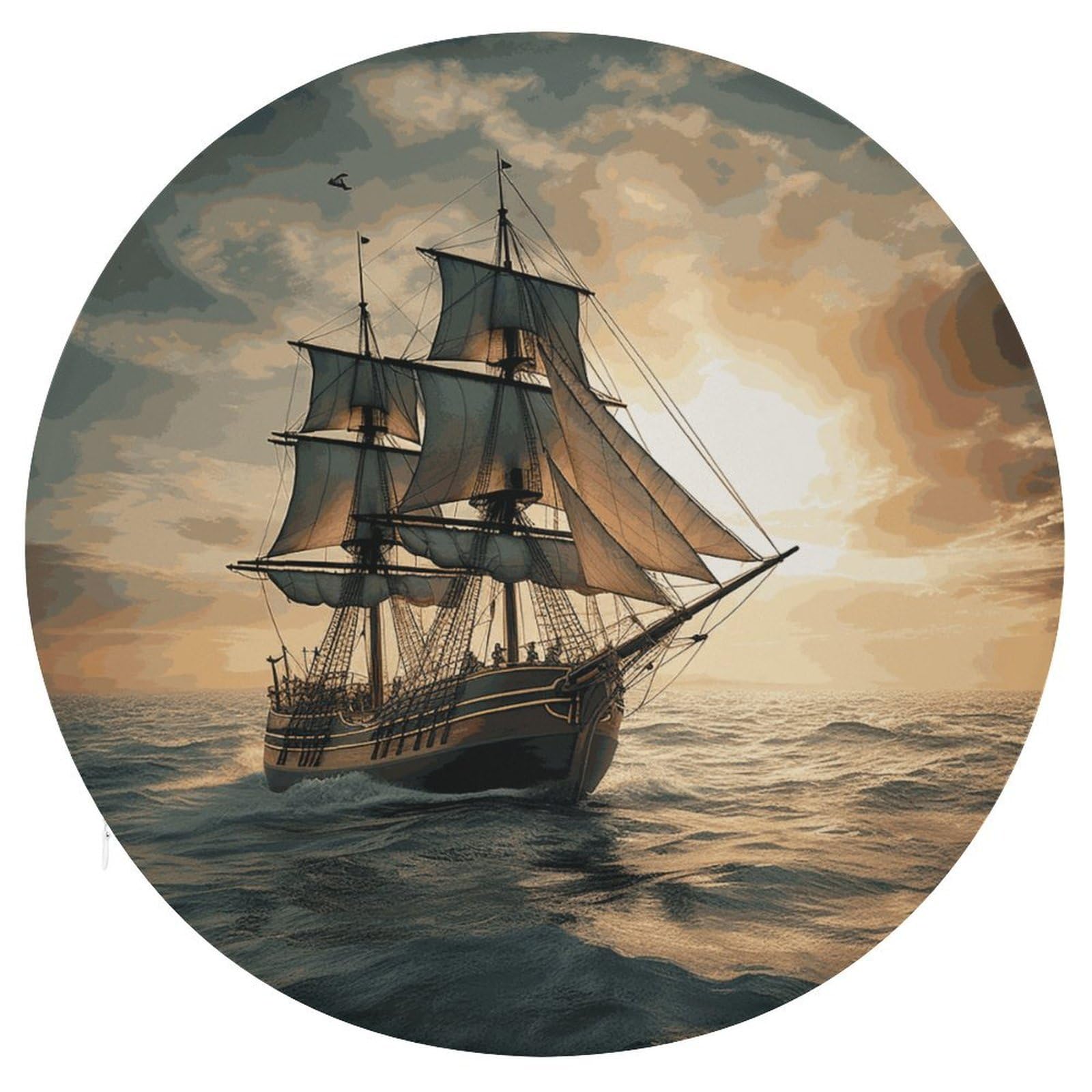Adfgyerh Style Ship Sailing Alone Cushion Memory Foam Pillow Core，Seat Cushion Detachable Design，Chair Cushions Suitable For All Seasons, And Can Be Used In Offices, Dining Rooms, Homes, And Other Settings.