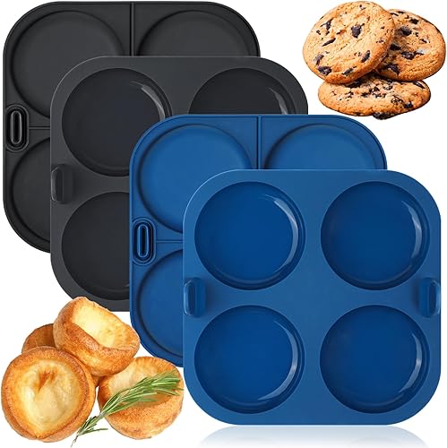 Miniatura 9 de Webake Molde de silicona para freidora de aire para hornear, moldes de donas antiadherentes de 4 cavidades, sin BPA, apto para lavavajillas, juego