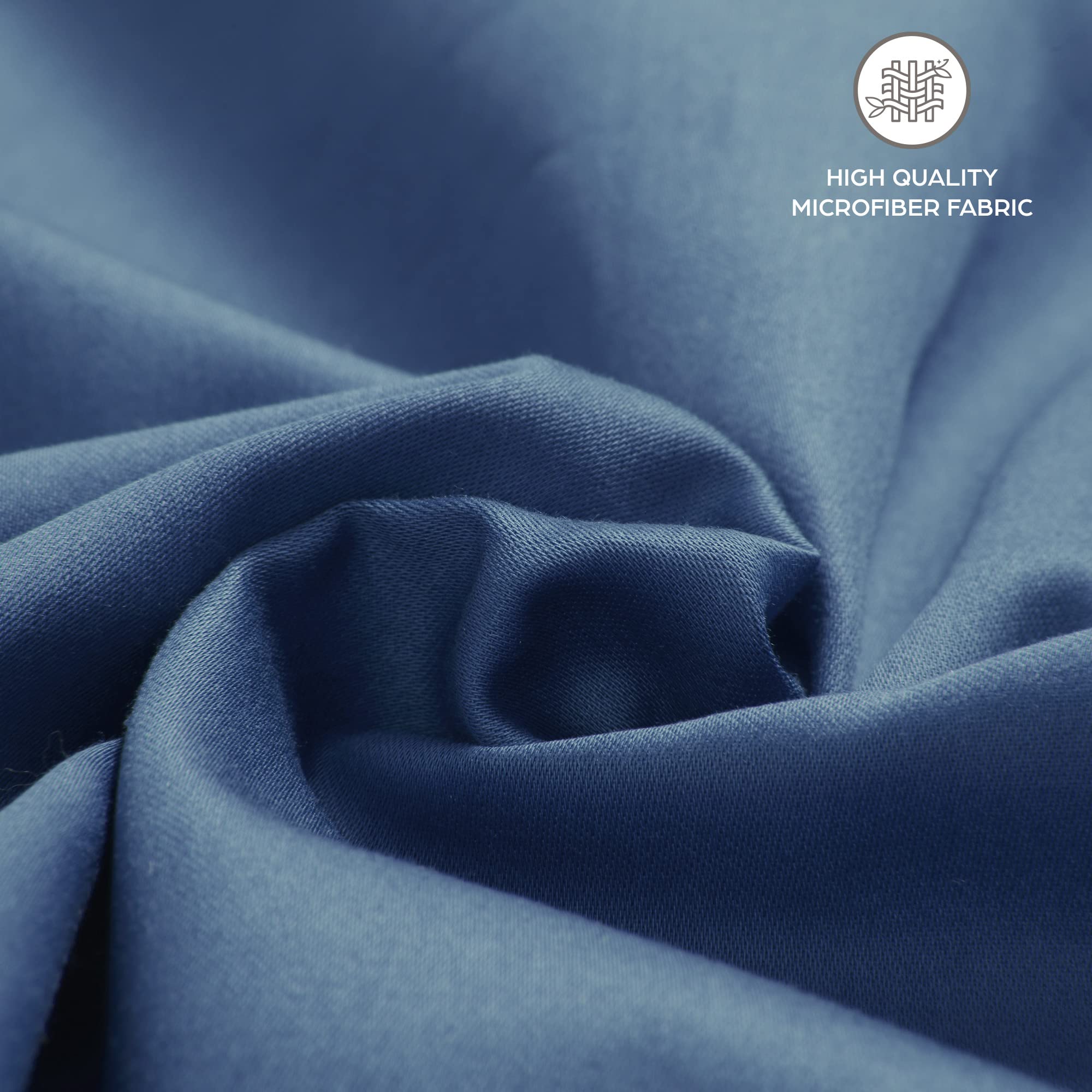 Lenzuola Matrimoniali con Angoli 150x190 cm Blu Navy in Microfibra per Letto con Materasso fino a 30cm Tessuto Anti-Acaro e Ipoallergenico di Alta Qualità Morbido e Lavabile in Lavatrice