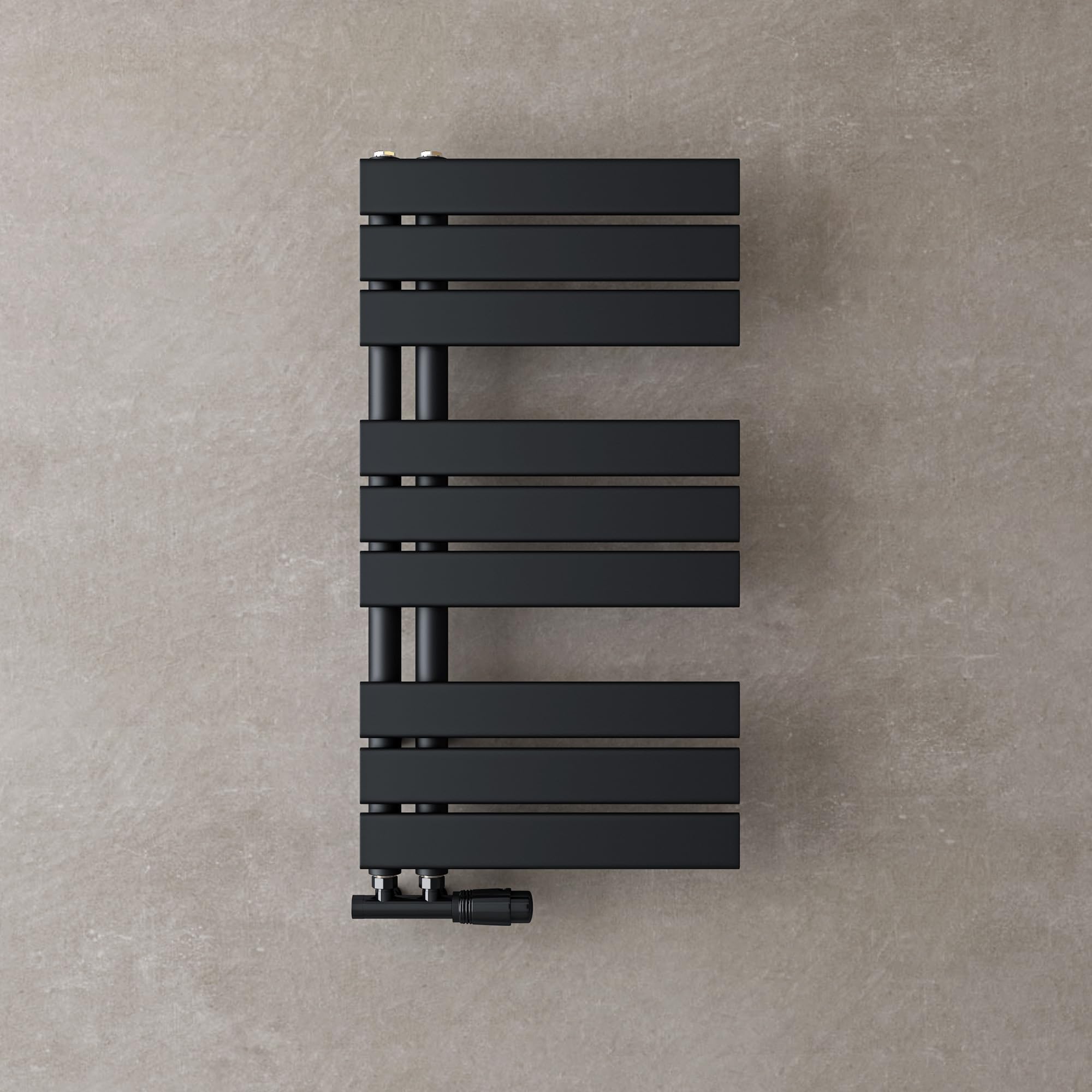 doporro Radiateur Sèche-Serviette Radiateur à Eau Chaude 76x40cm Gris Noir | Design Vertical, Salle de Bain, FN