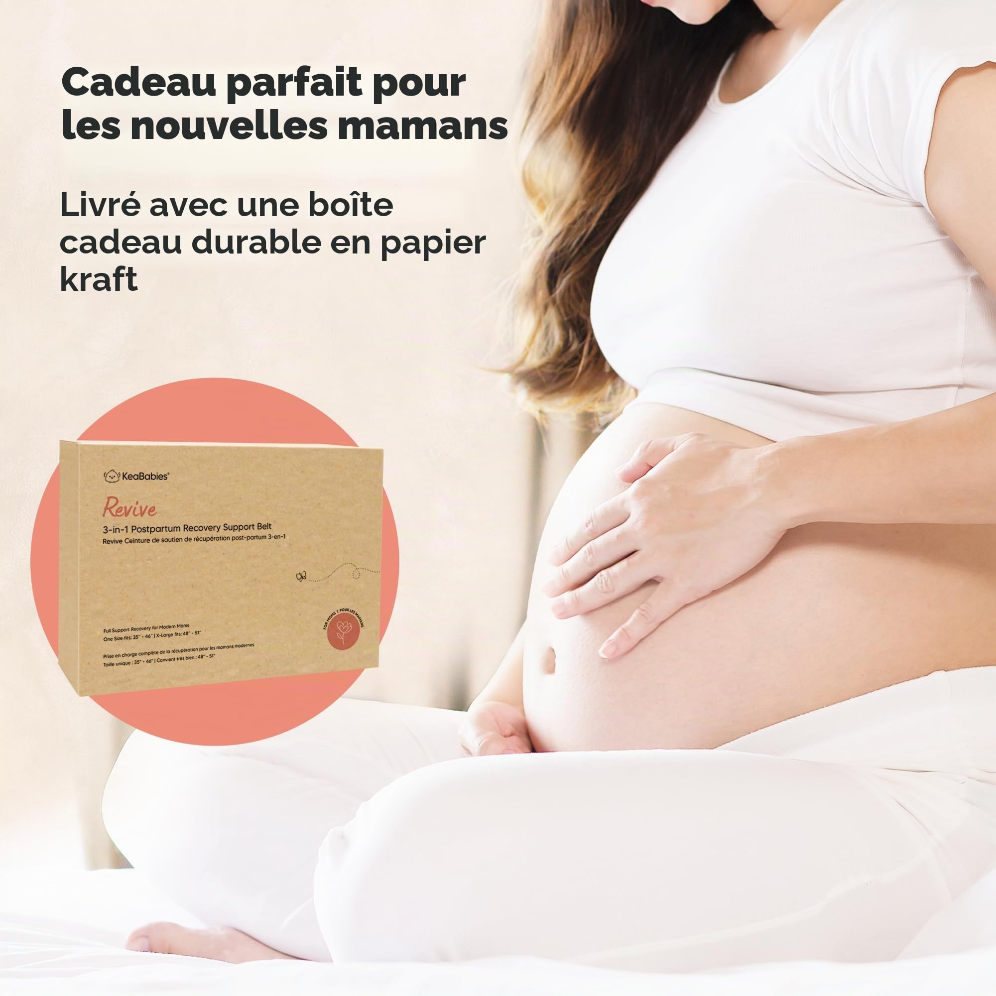 Bande de soutien du ventre 3 en 1 pour le post-partum - Ceinture ventrale pour postnatale - Maternité - Gaines pour femmes body shaper - Shapewear de taille de bandit de ventre (Midnight Black)