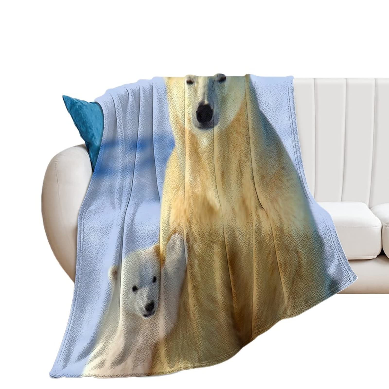 Couverture de lit motif ours polaire pour vos soirées cocooning