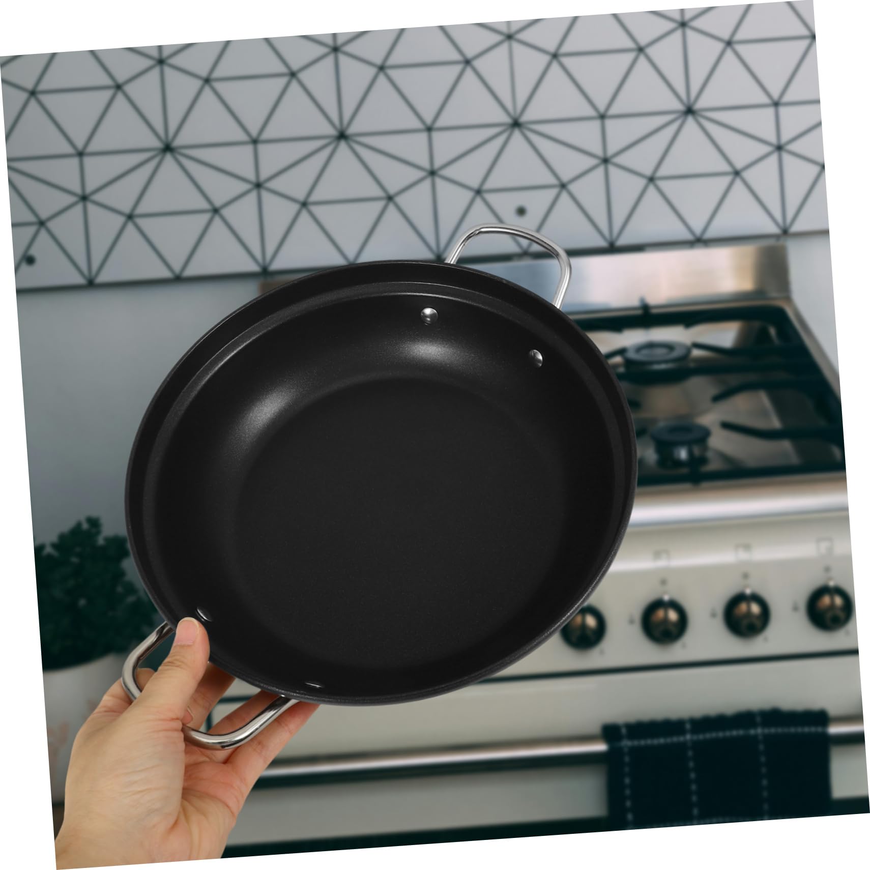 Wok in Ferro da Cucina con Manico Resistente al Calore per Pesce e Hot Pot Facile da Pulire e Usare
