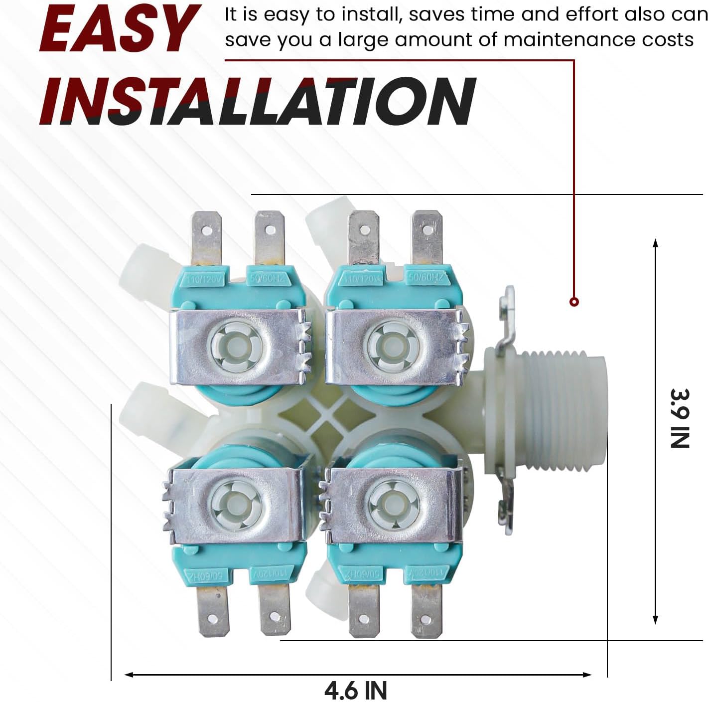  5220FR2008F Washer Water Inlet Valve Assembly- Works with L-G, Ken-more Washer; Replaces part numbers: 5220FR2008L 5221ER1002B AP4445613 1268512 thumbnail