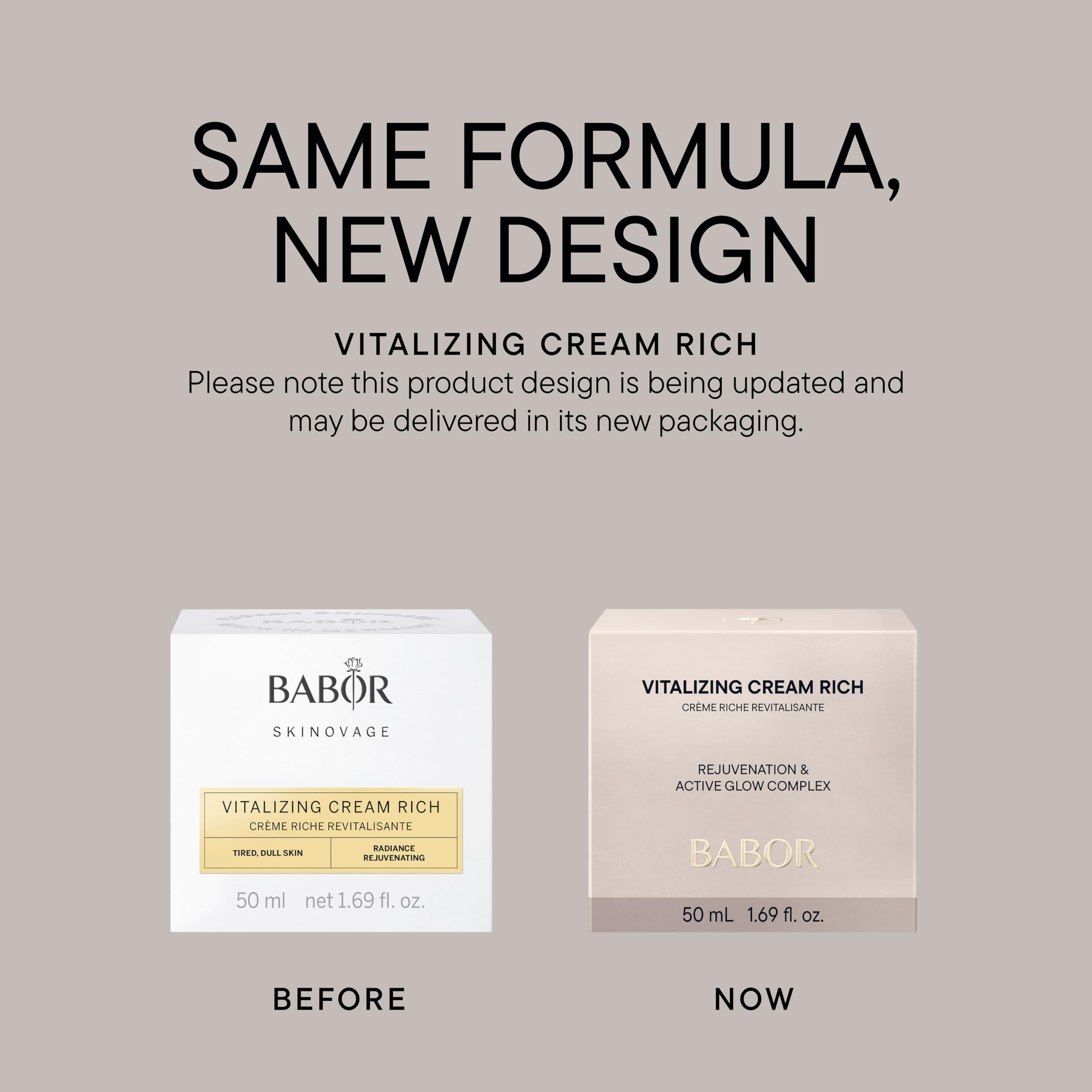 BABOR Vitalizing Cream Rich, crema facial para pieles cansadas y que necesitan regeneración, hidratante revitalizante, fórmula rica y vegana, 50 ml