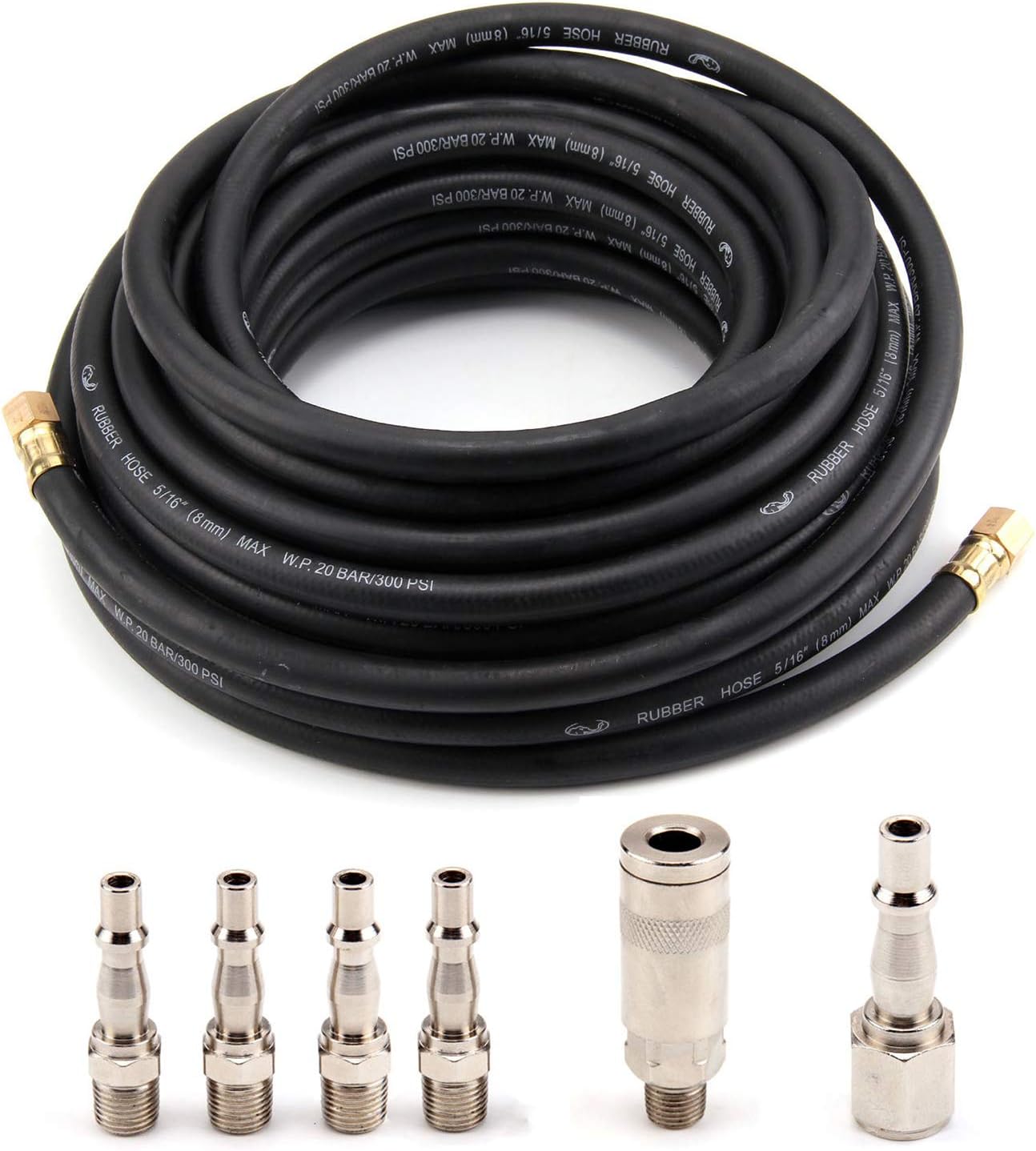 High Key 15M 50 Feet Air Line Rubber Hose and Airline Hose Compressor